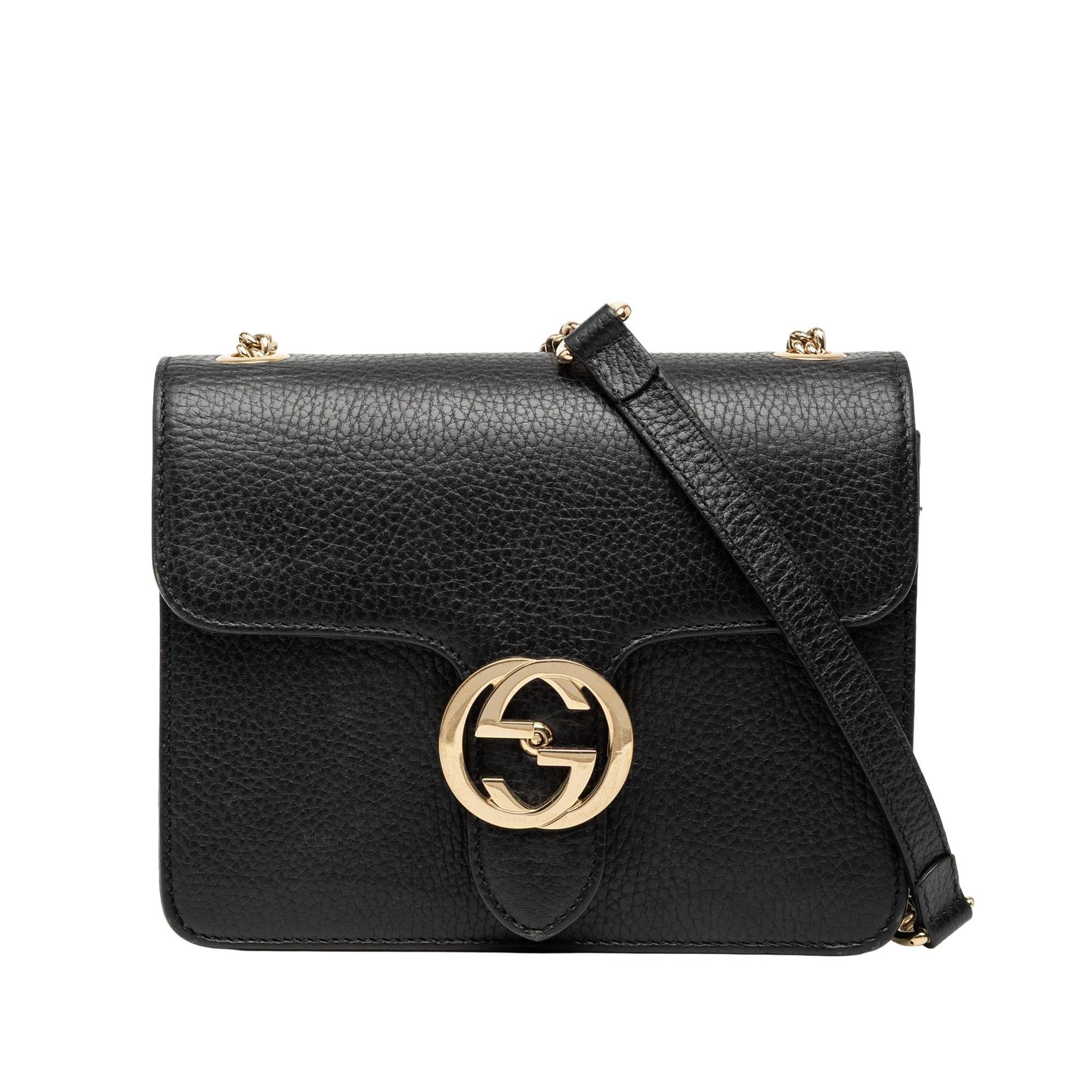 Interlocking pony-style calfskin crossbody bag