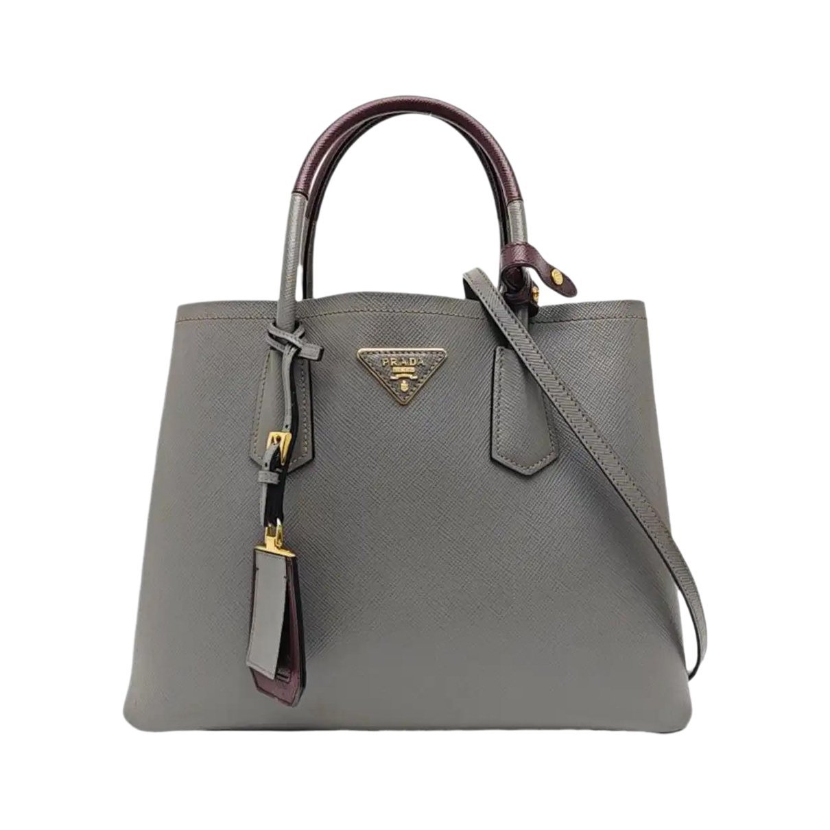Double leather handbag