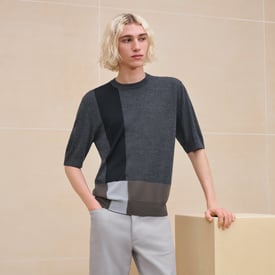 "Graphique colore" crewneck sweater