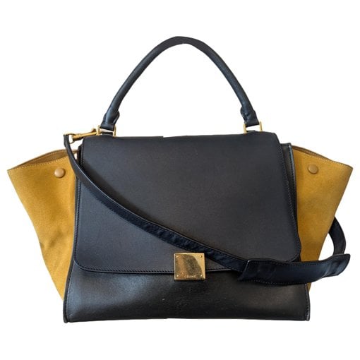 Trapèze leather handbag