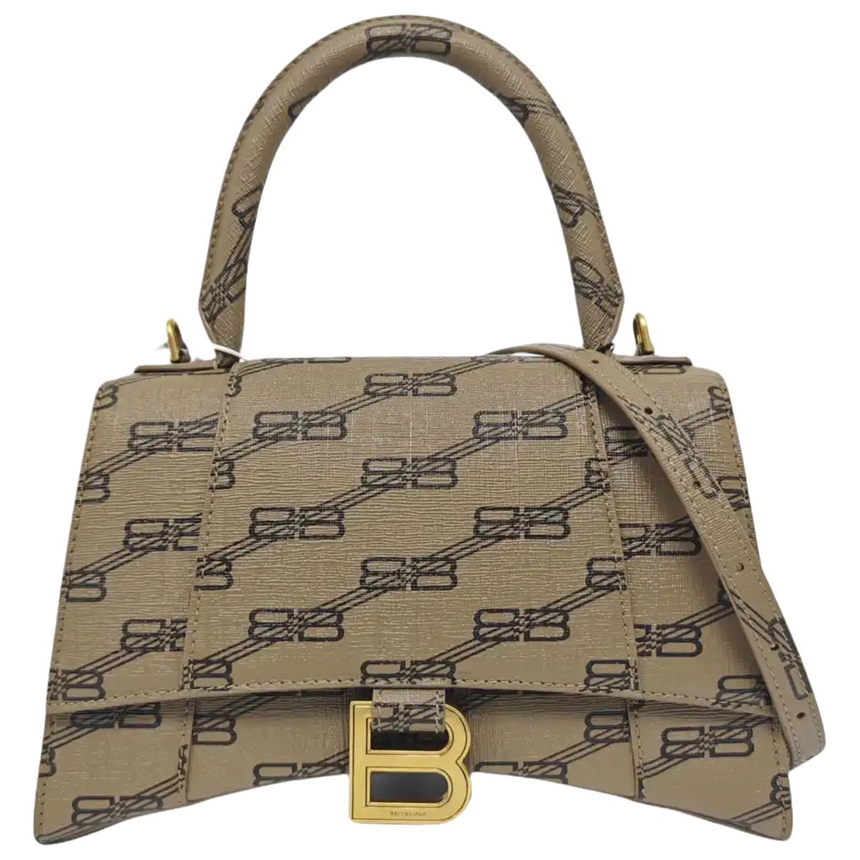 Hourglass leather handbag