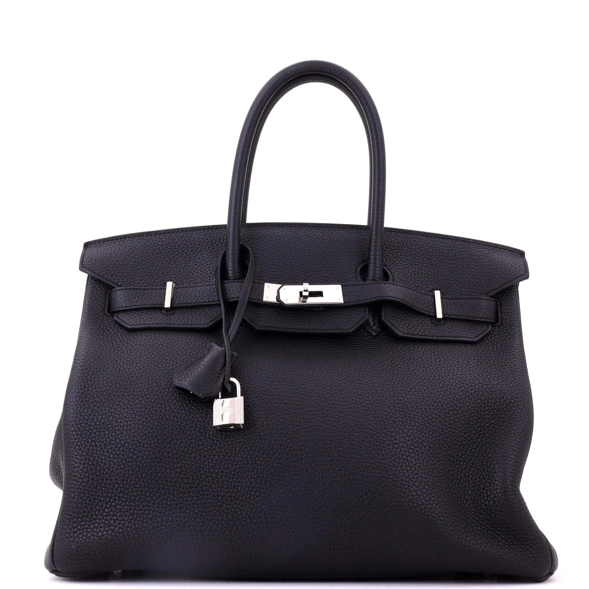 Hermes Birkin 35 Handbag Clemence Leather 2017