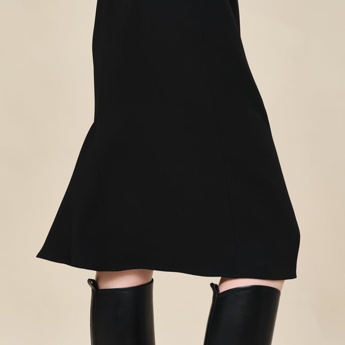 Noir Ruffled Sleeveless Dress