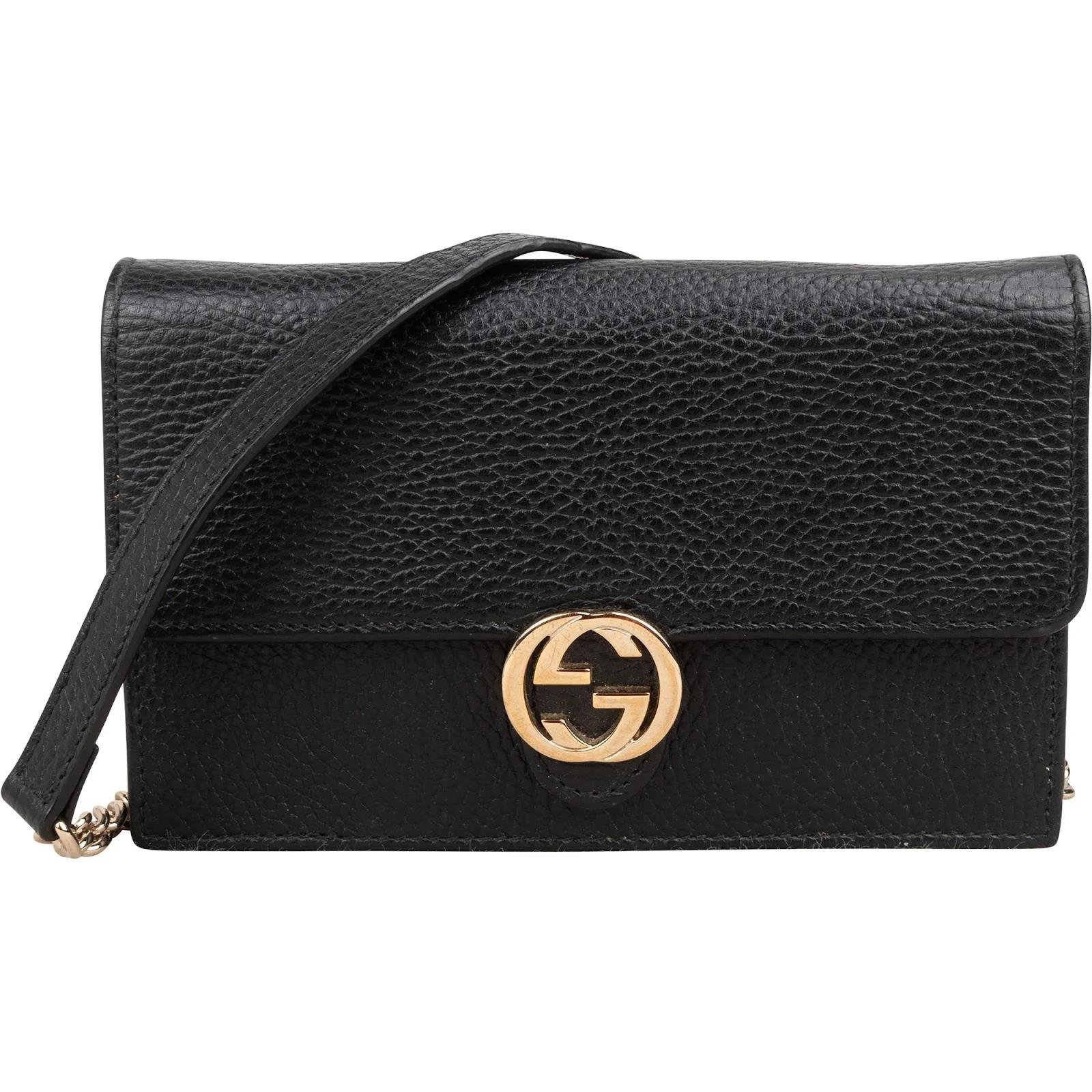 Interlocking leather crossbody bag