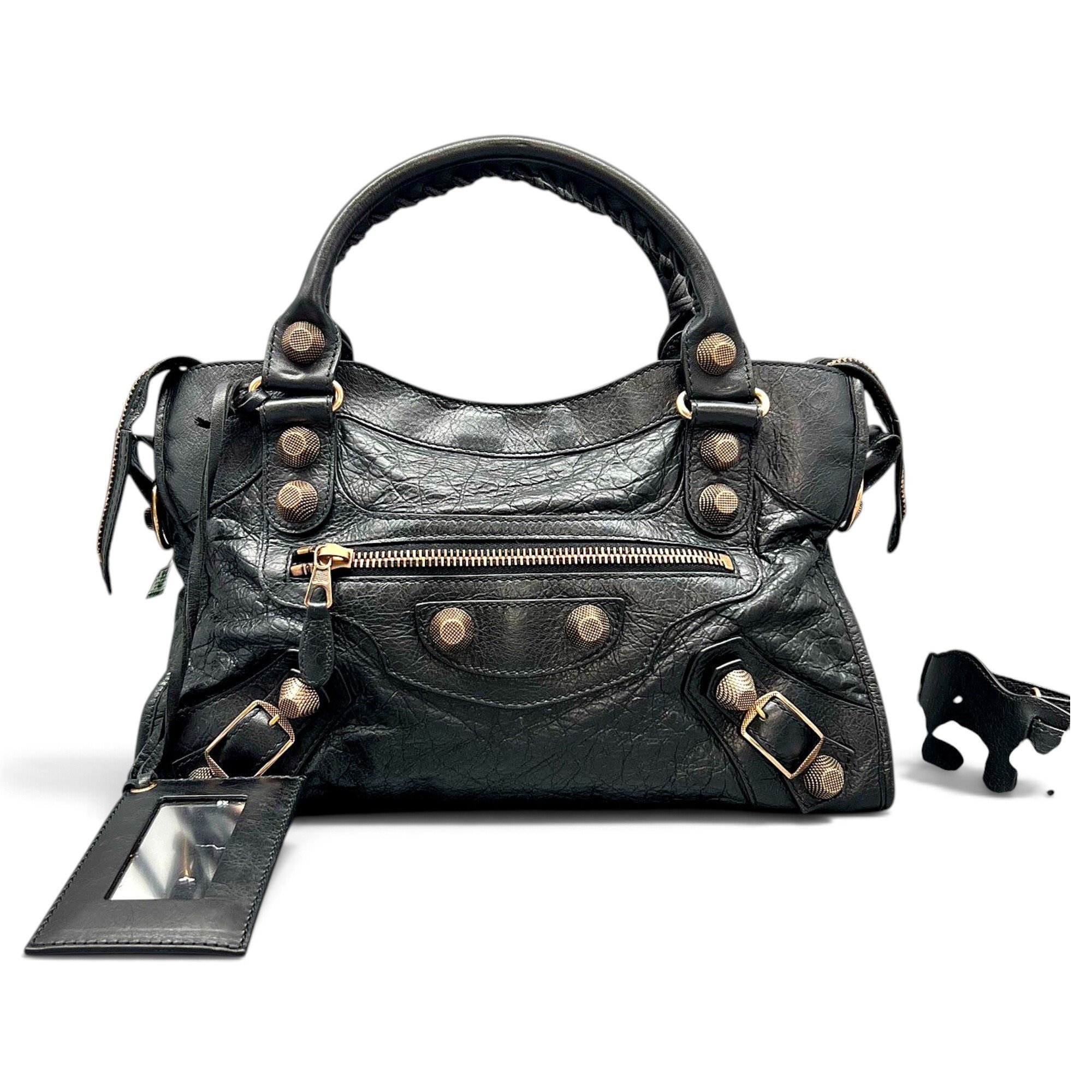 City leather handbag