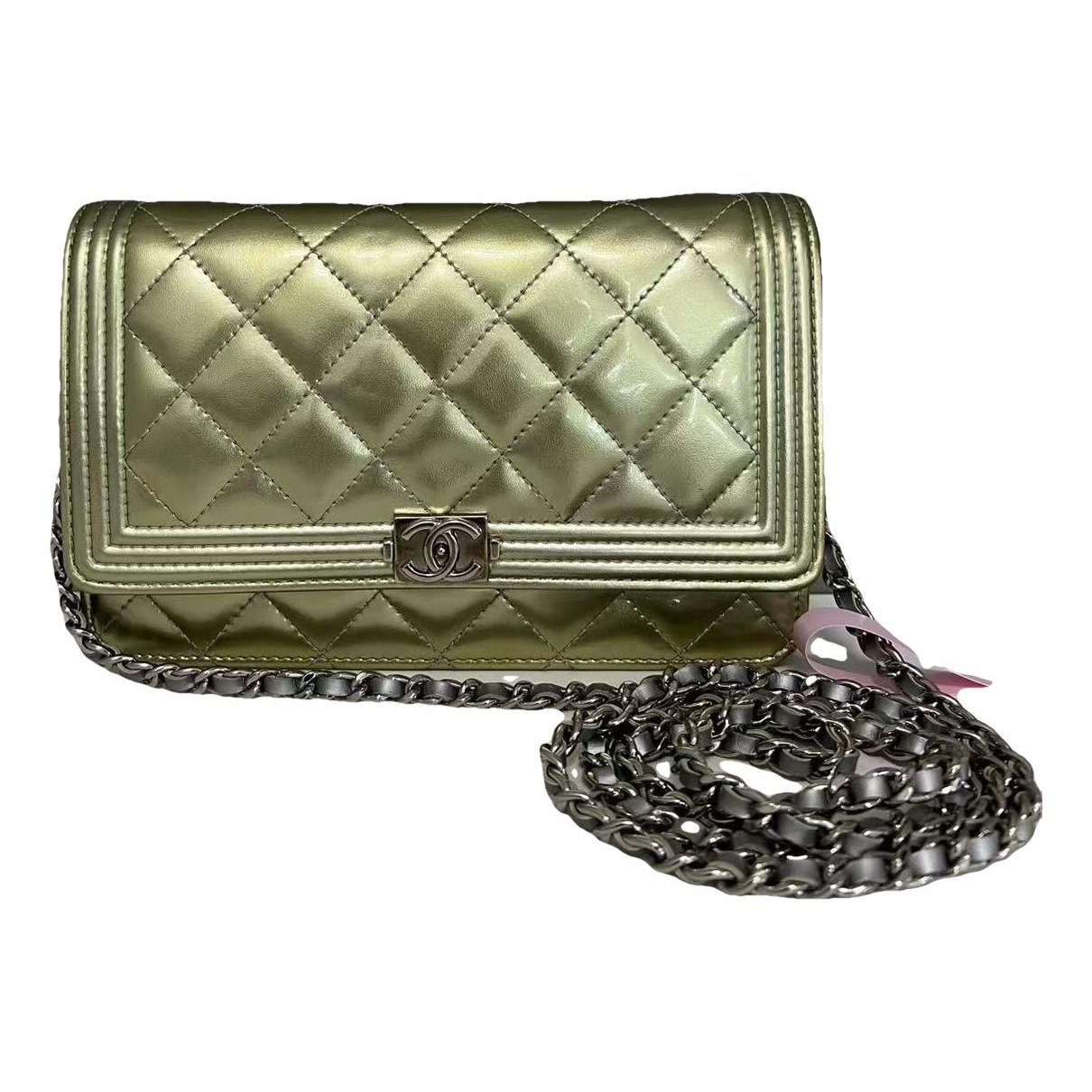 Wallet On Chain Boy Half Flap patent leather crossbody bag