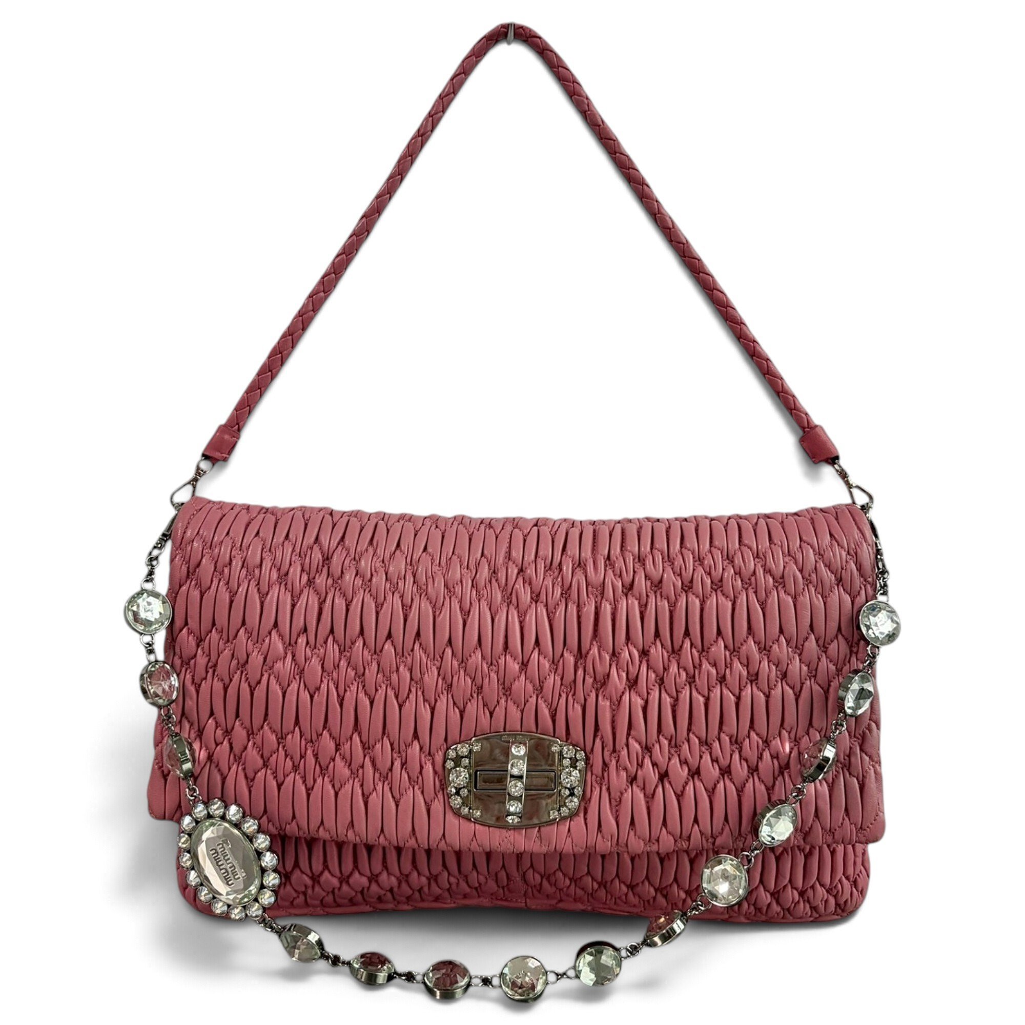 Miu Miu Miu Crystal leather handbag