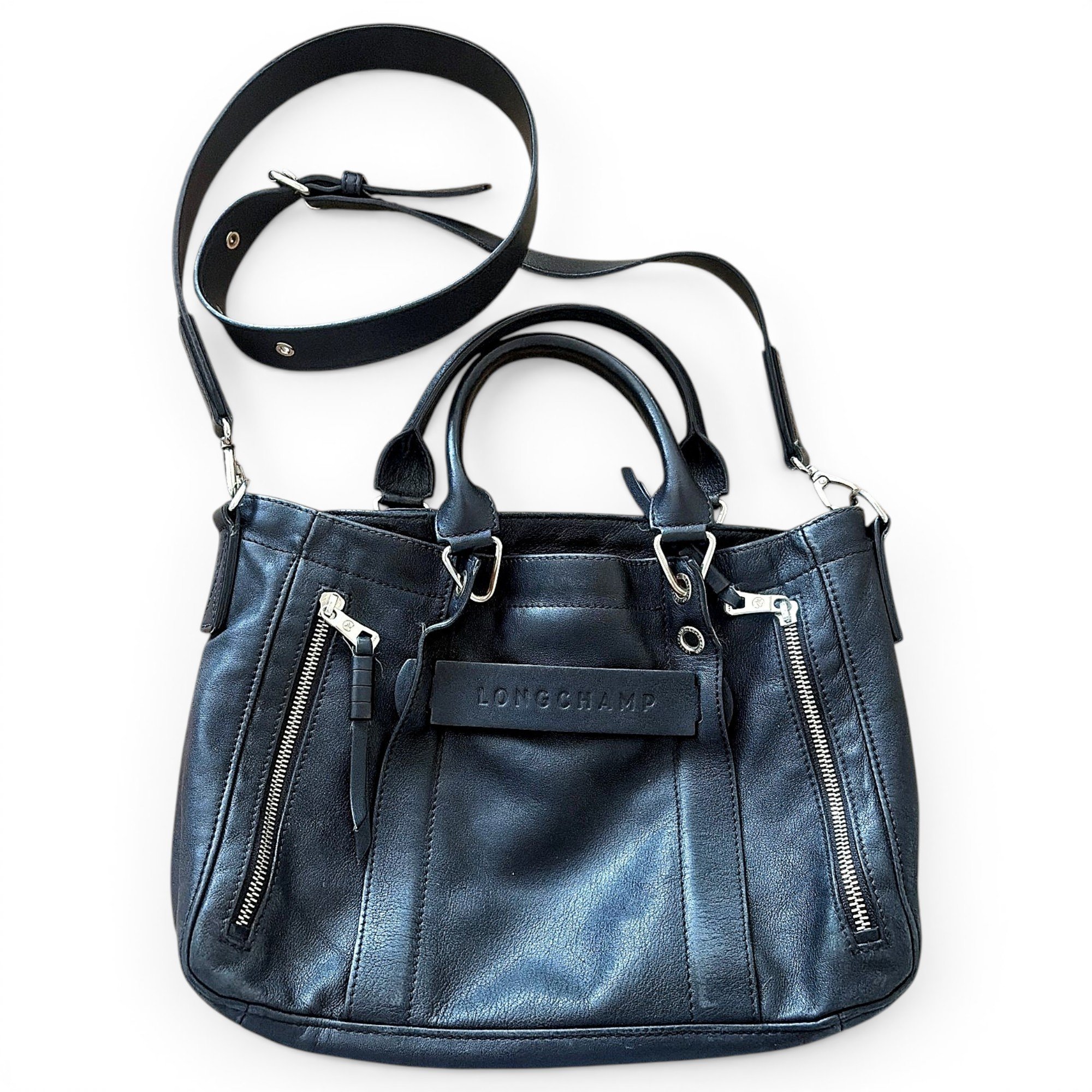 3D leather handbag