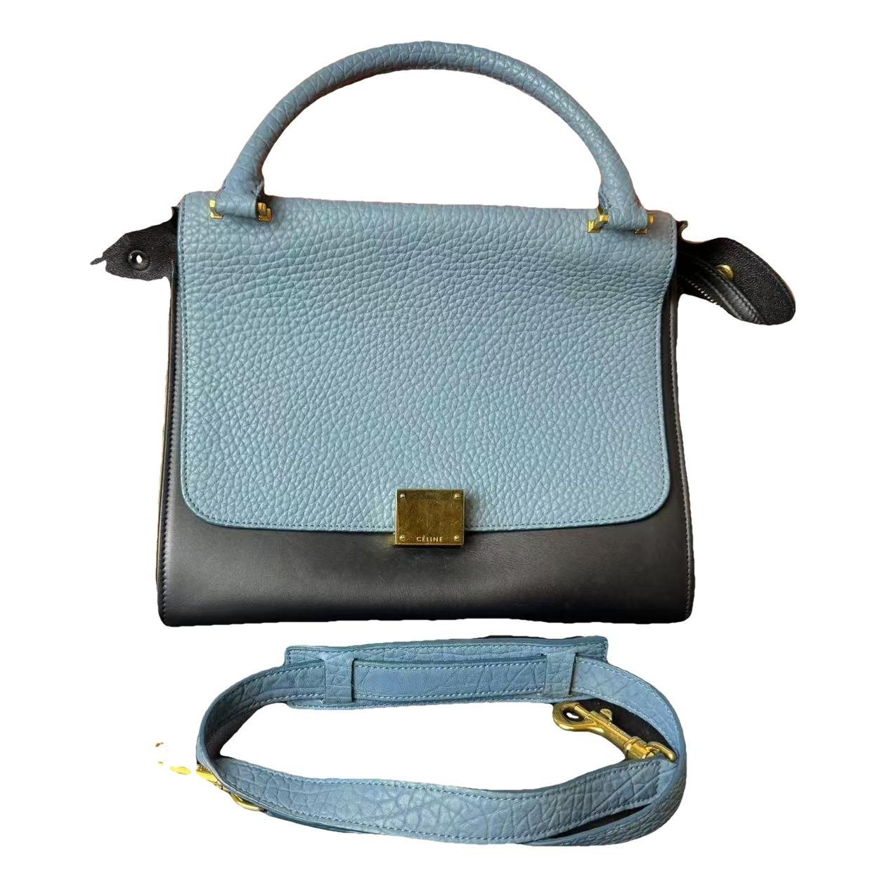 Trapèze leather handbag
