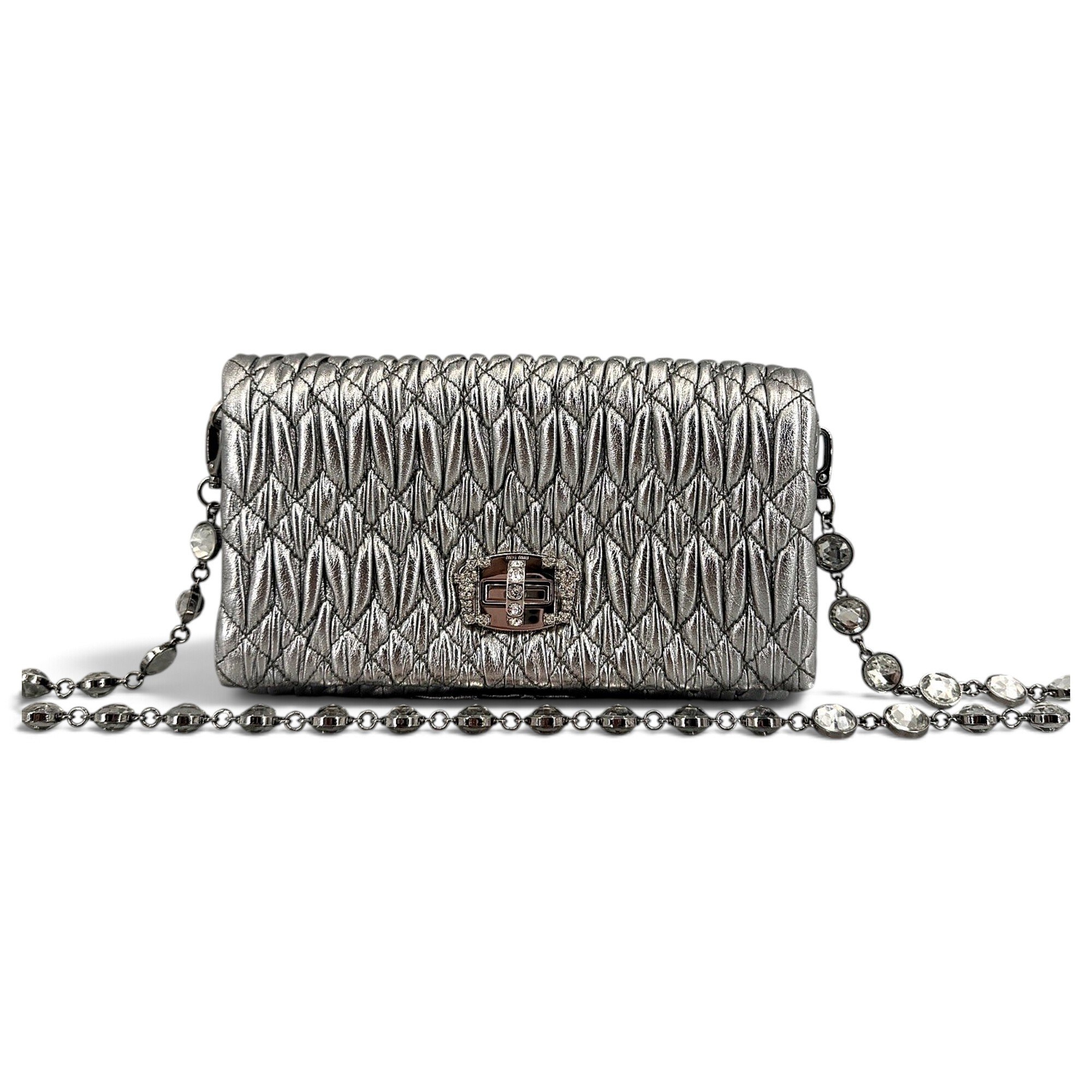 Miu Miu Miu Crystal leather handbag