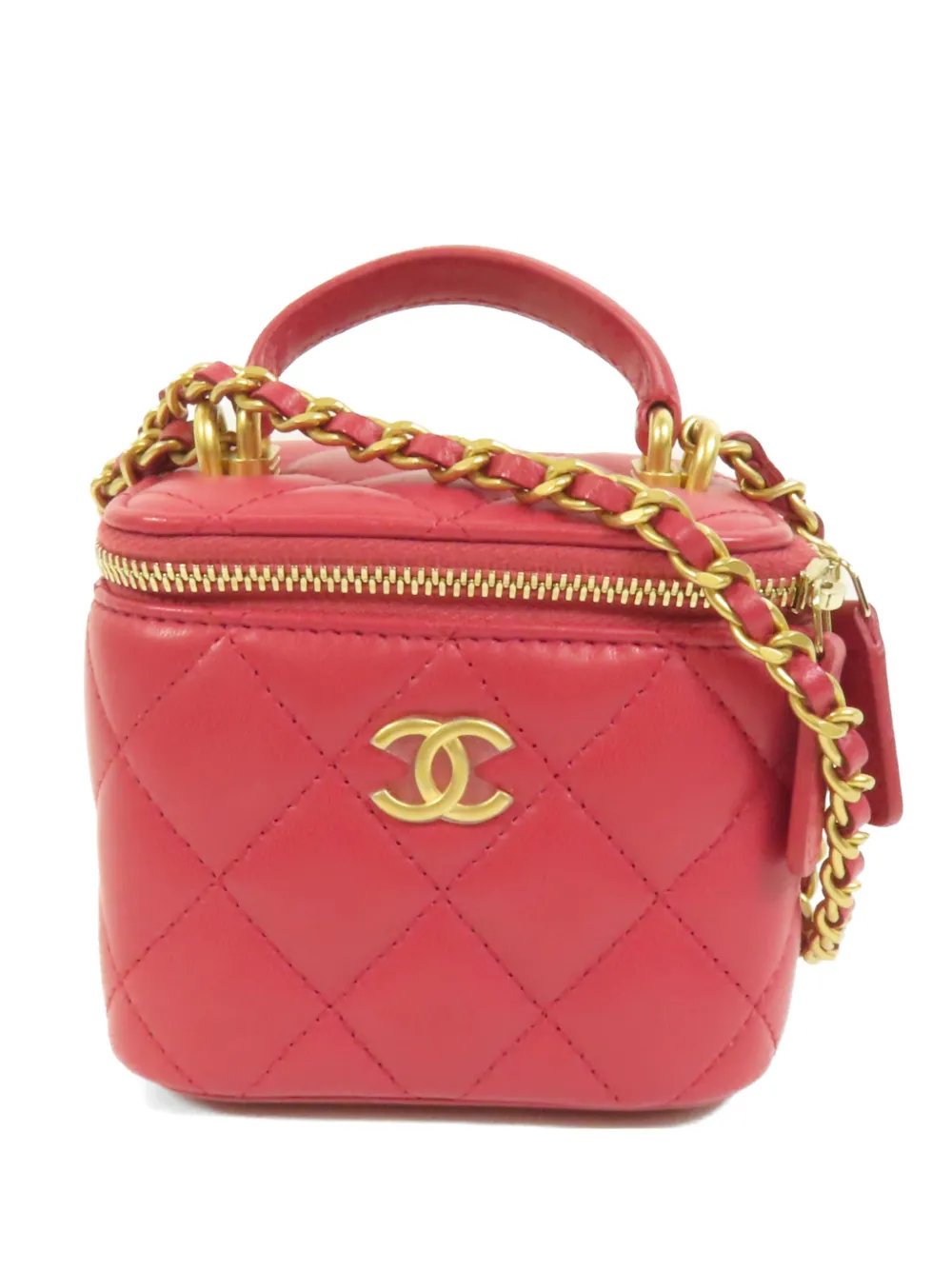 CC quilted vanity case shoulder bag