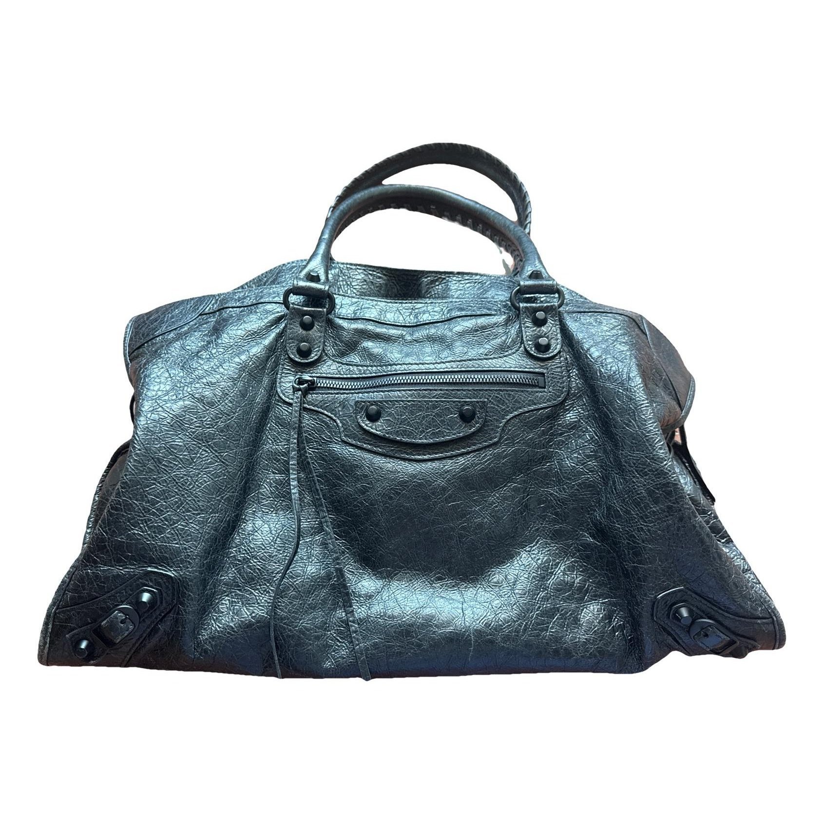 City leather handbag