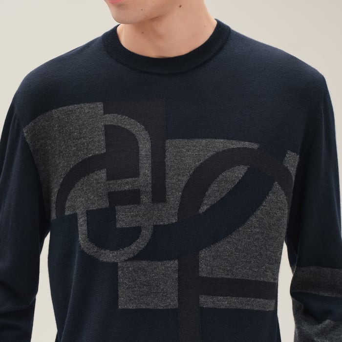 Marine "Maillon En Calque" Crewneck Sweater