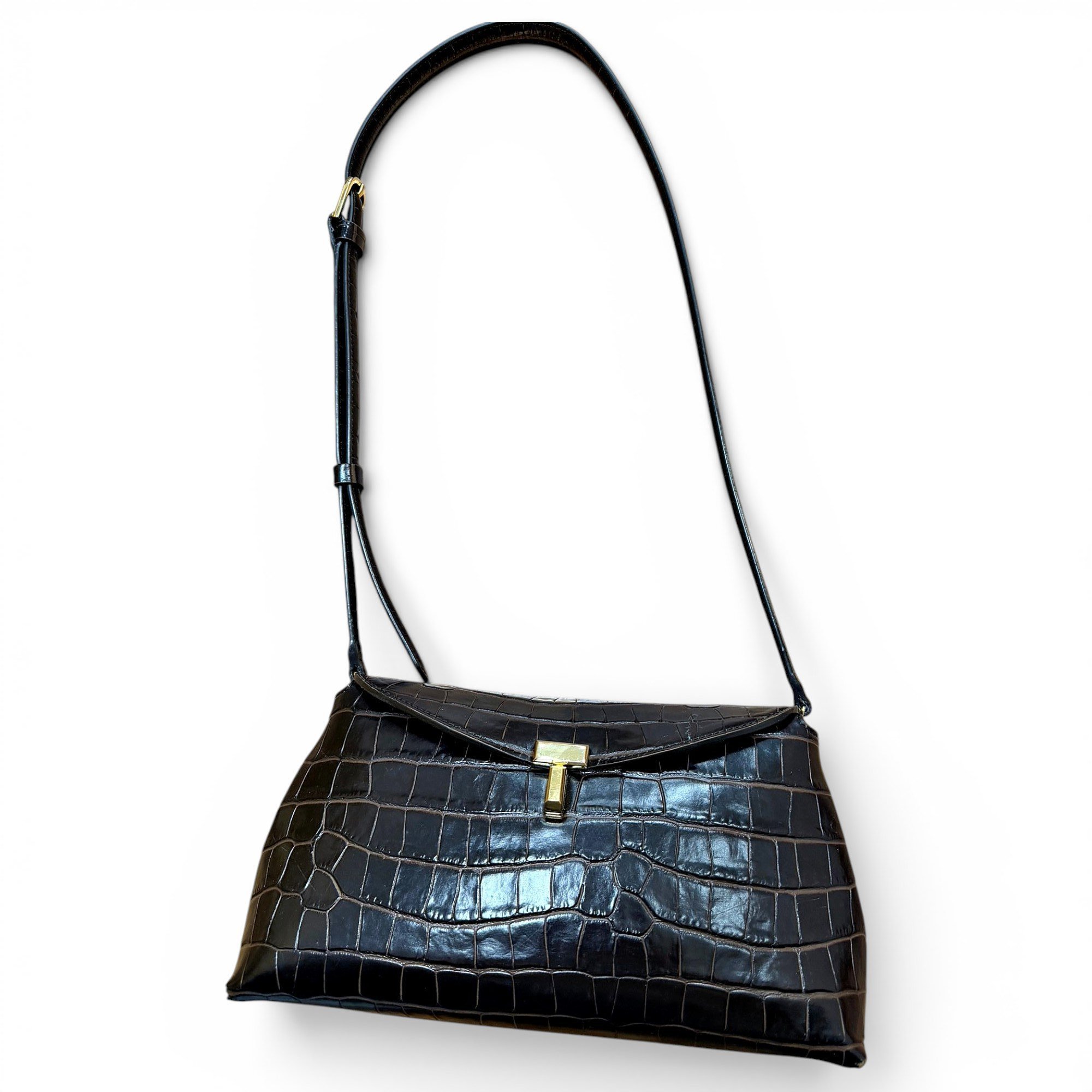 T-Lock leather crossbody bag