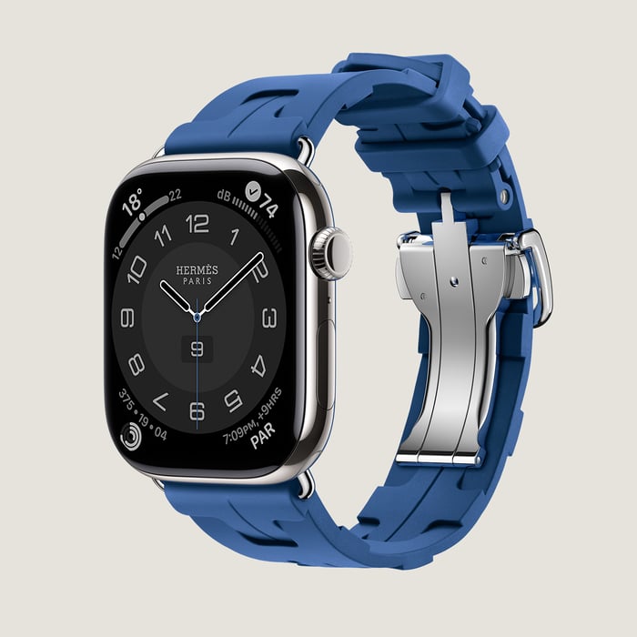 Bleu De France Band Apple Watch Hermès Single Tour 46 MM Deployment Buckle Kilim
