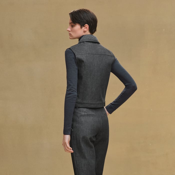 Gris Carbone Sleeveless Jacket