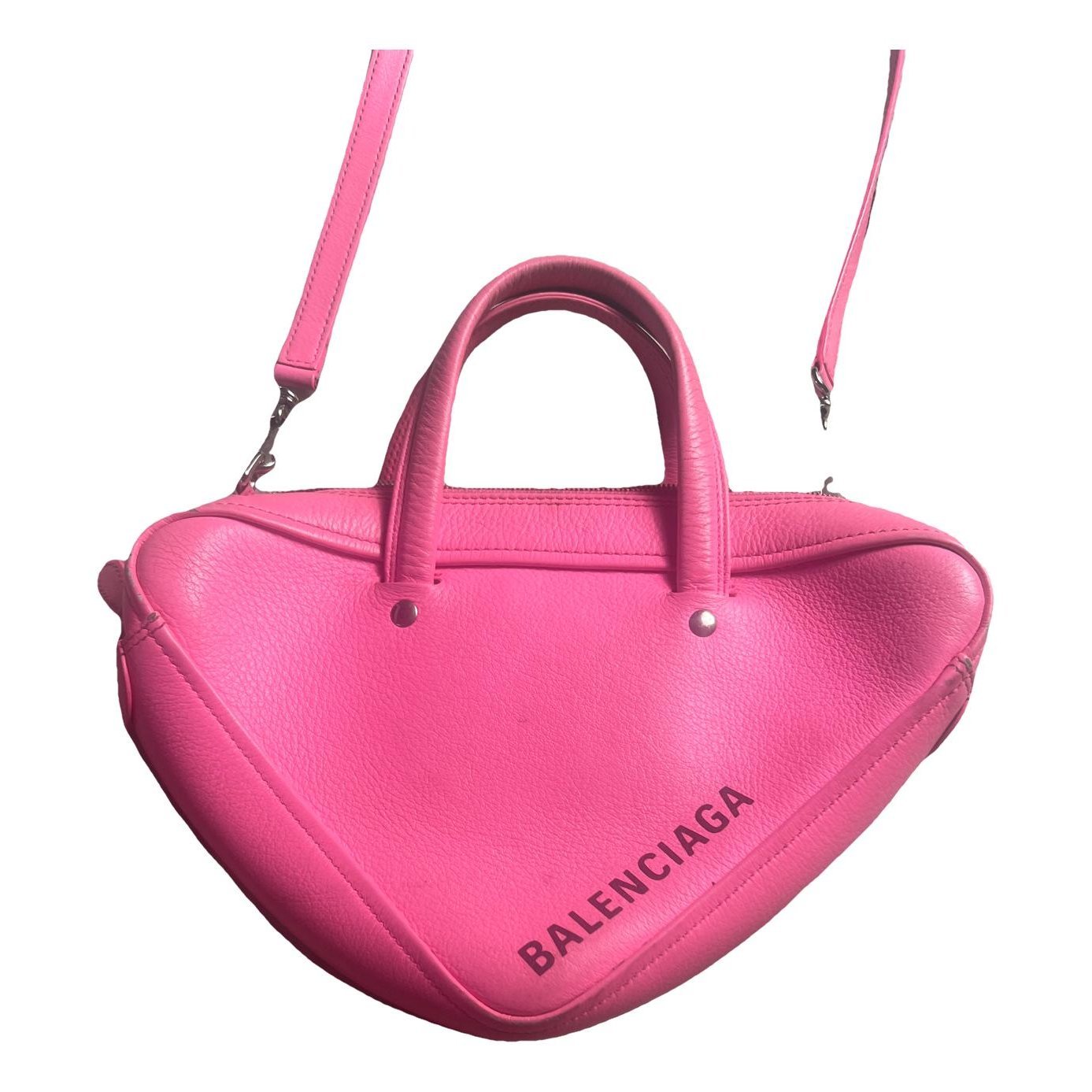 Triangle leather handbag