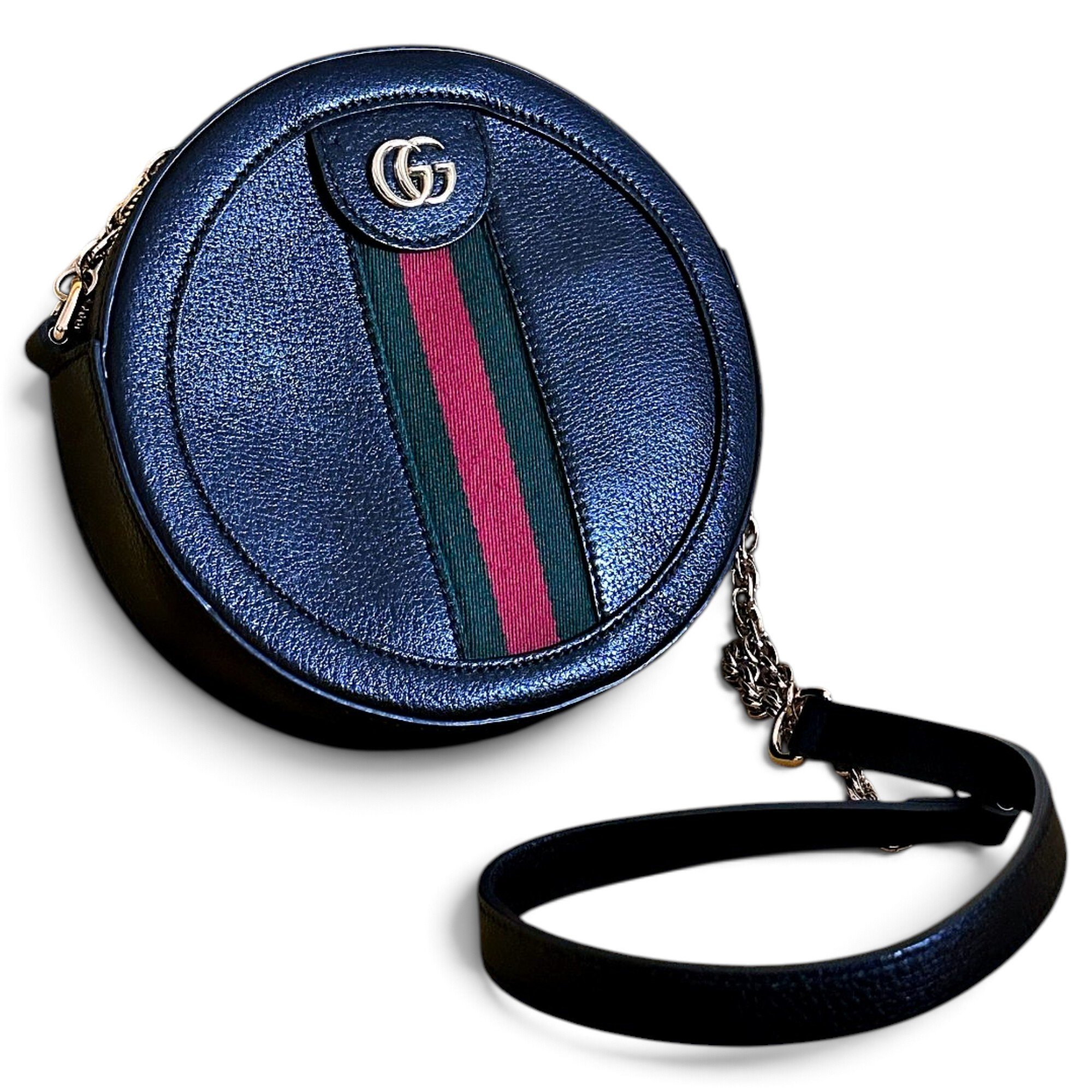 Ophidia Round leather crossbody bag