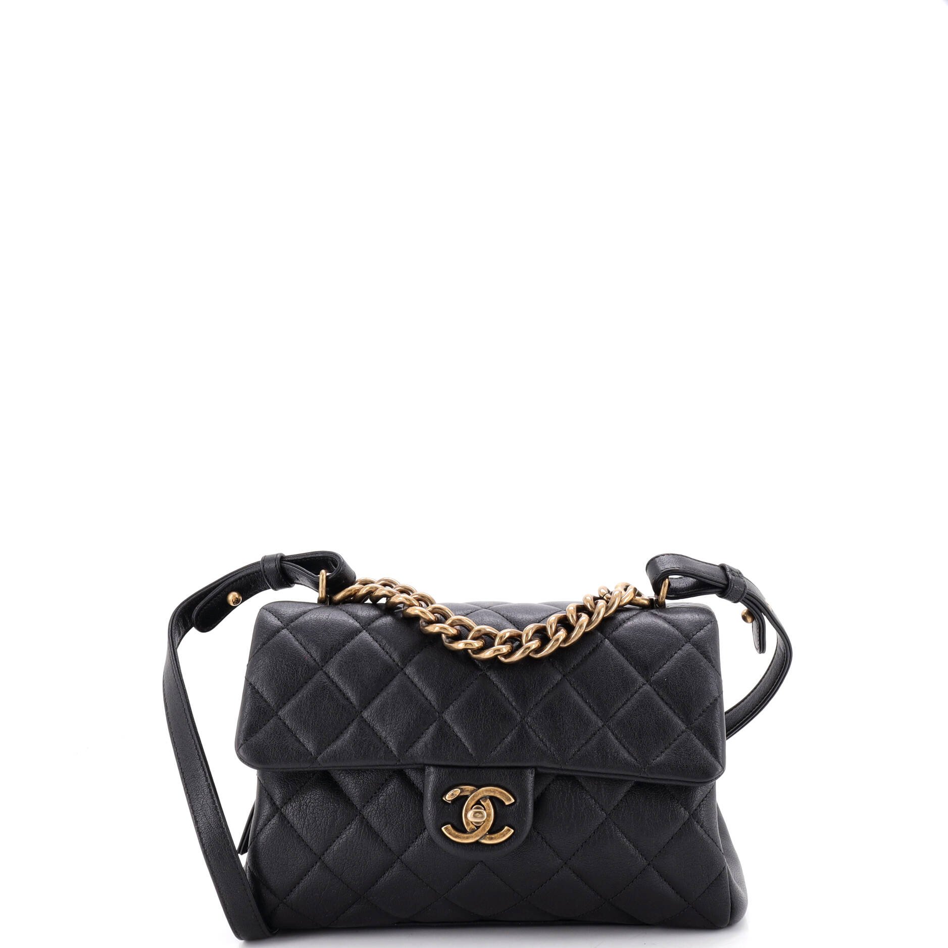 Trapezio Flap Bag Quilted Sheepskin Small