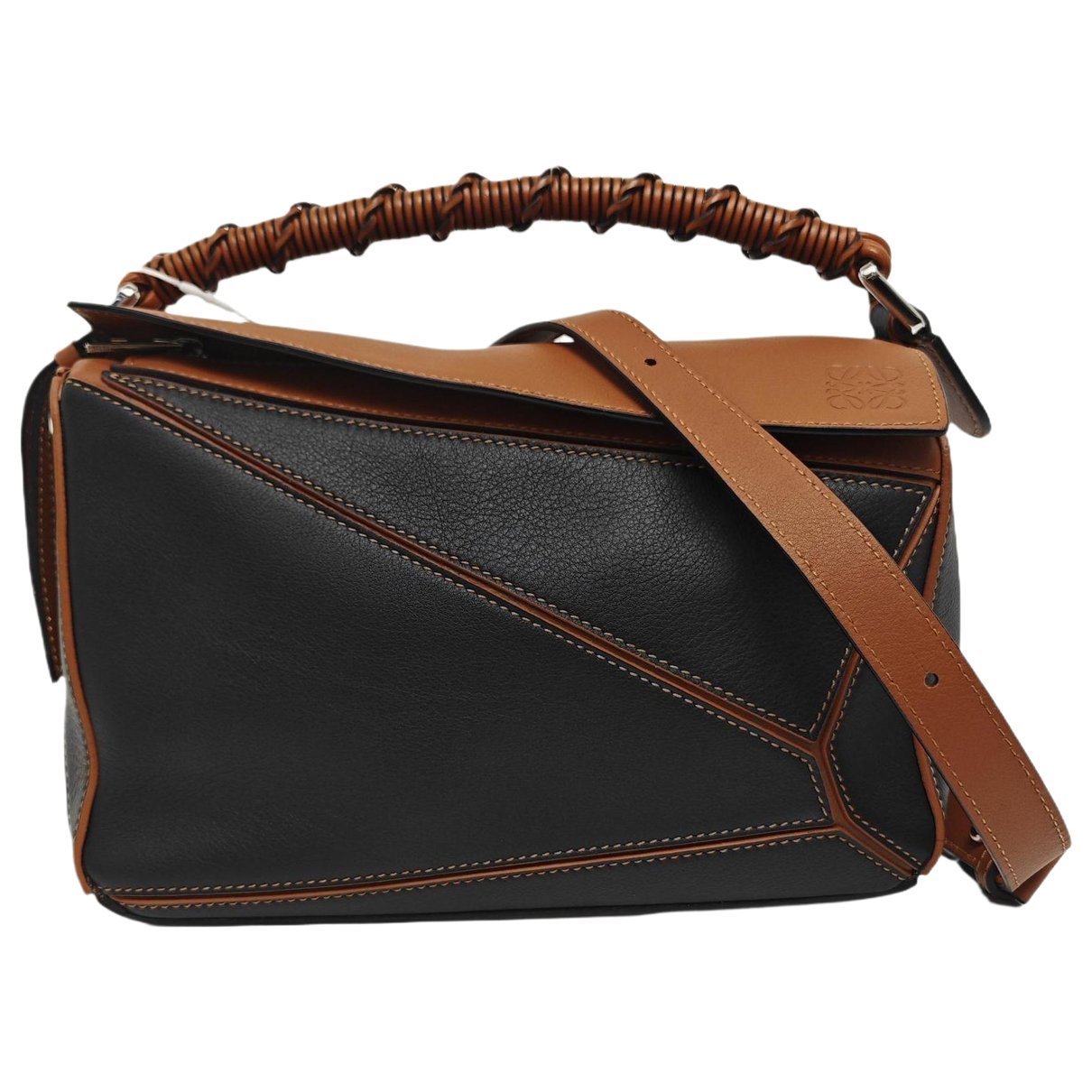 Puzzle leather handbag