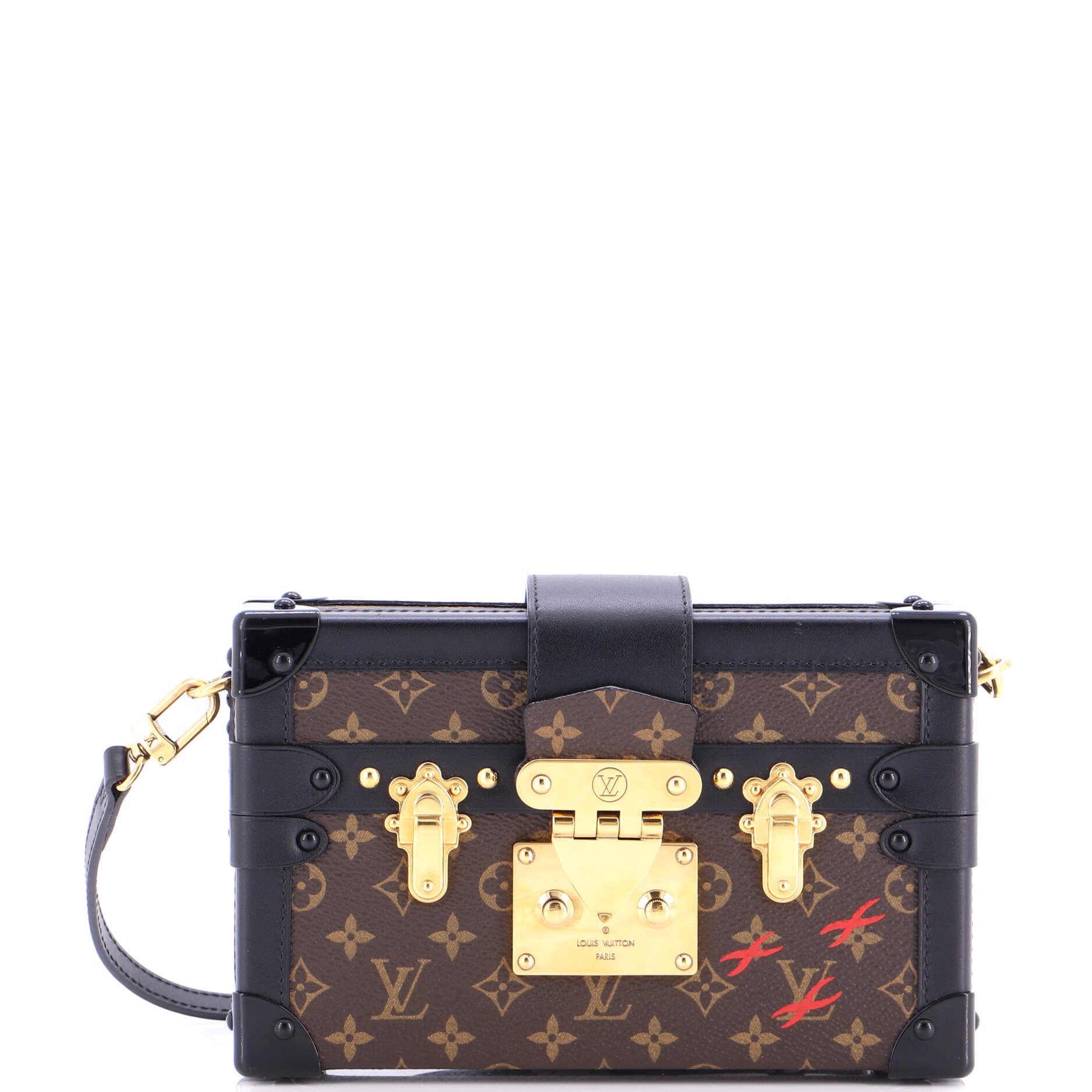 Louis Vuitton Petite Malle Handbag Monogram Canvas