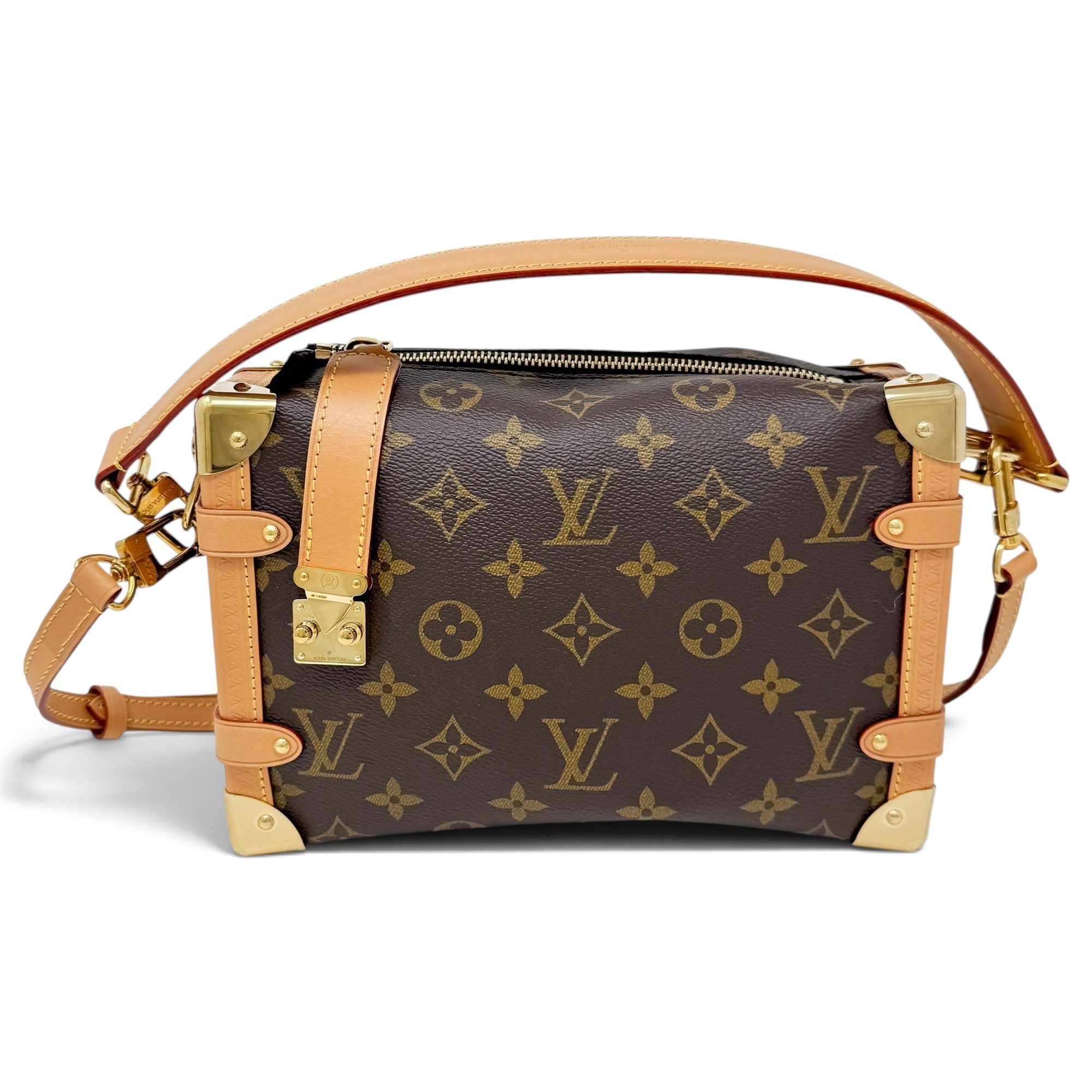 Side Trunk leather crossbody bag