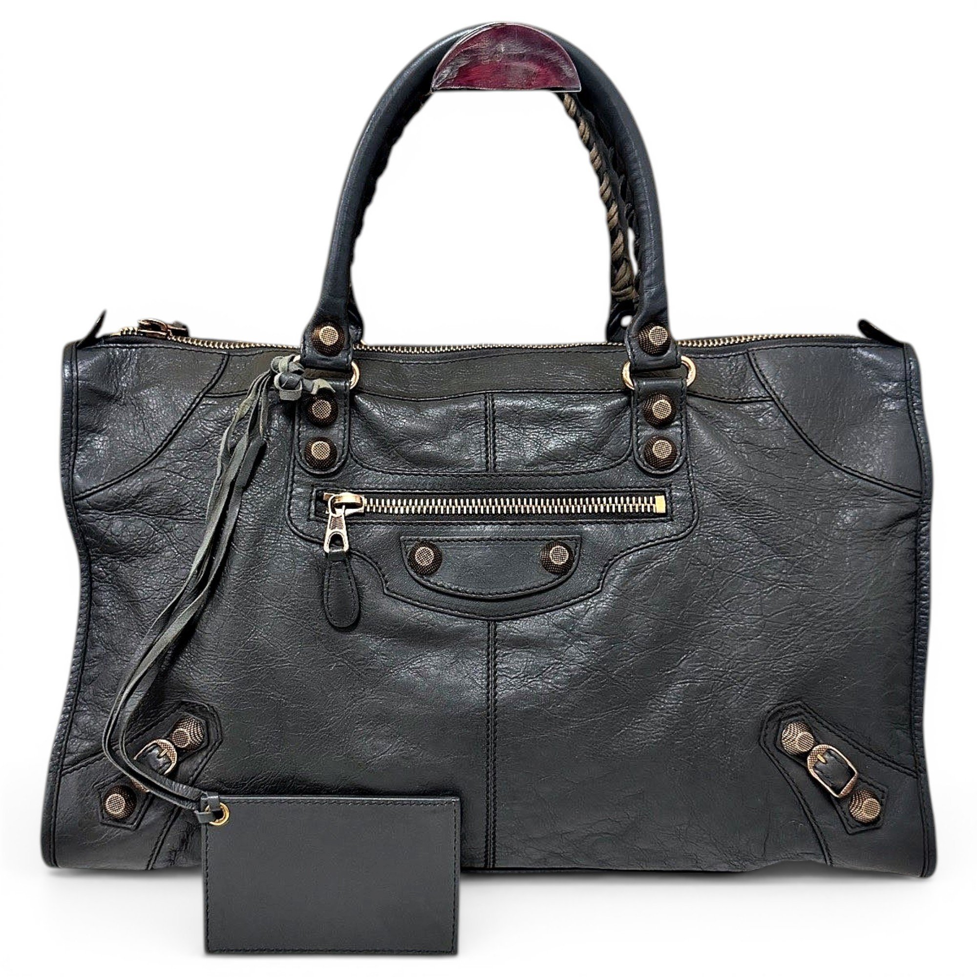 City leather handbag