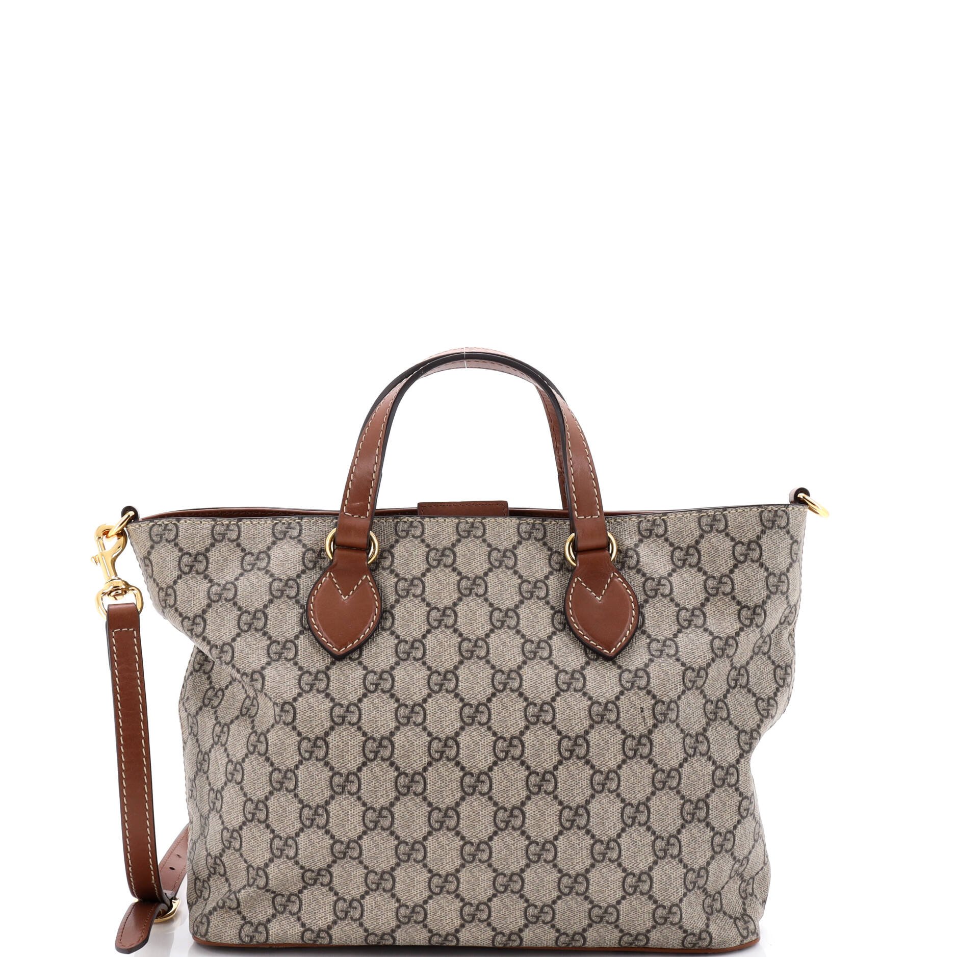 Gucci Convertible Soft Tote GG Coated Canvas with Leather Small
