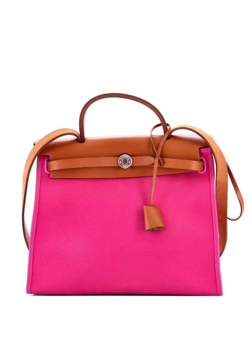 Herbag Zip Leather and Toile 31 shoulder bag