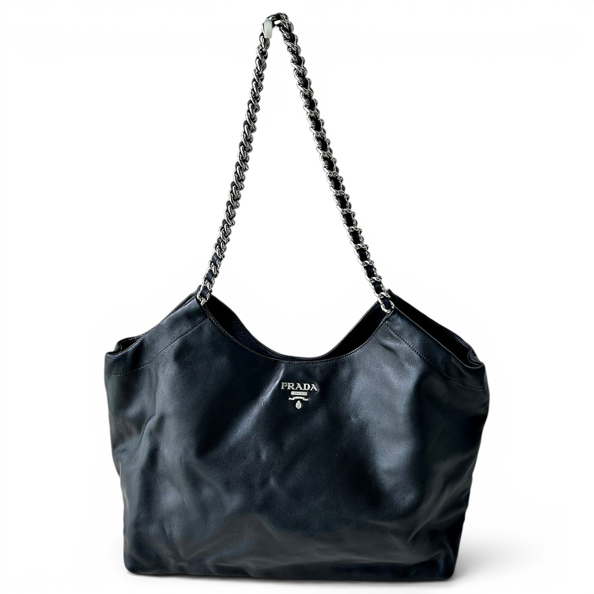 Leather clutch bag