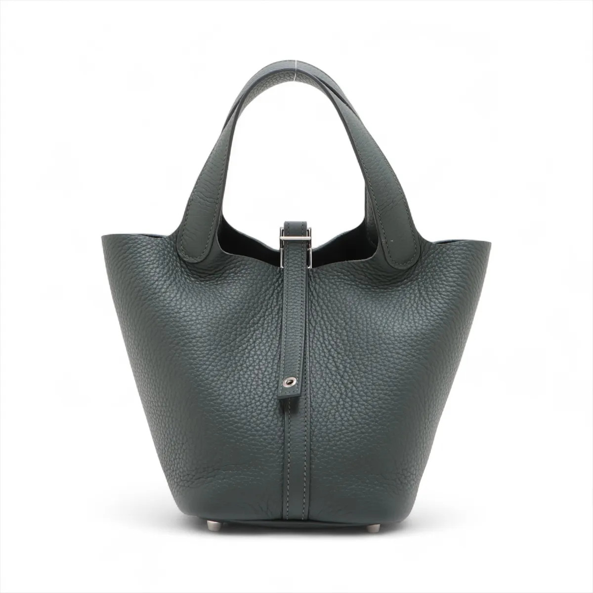 Hermès Picotin Lock 18 PM Taurillon Clemence Veal Mangrove Silver Metal Fittings
