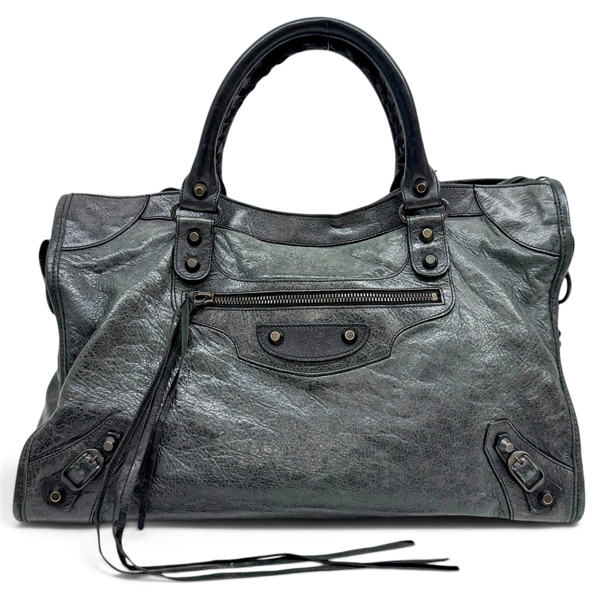 City leather handbag