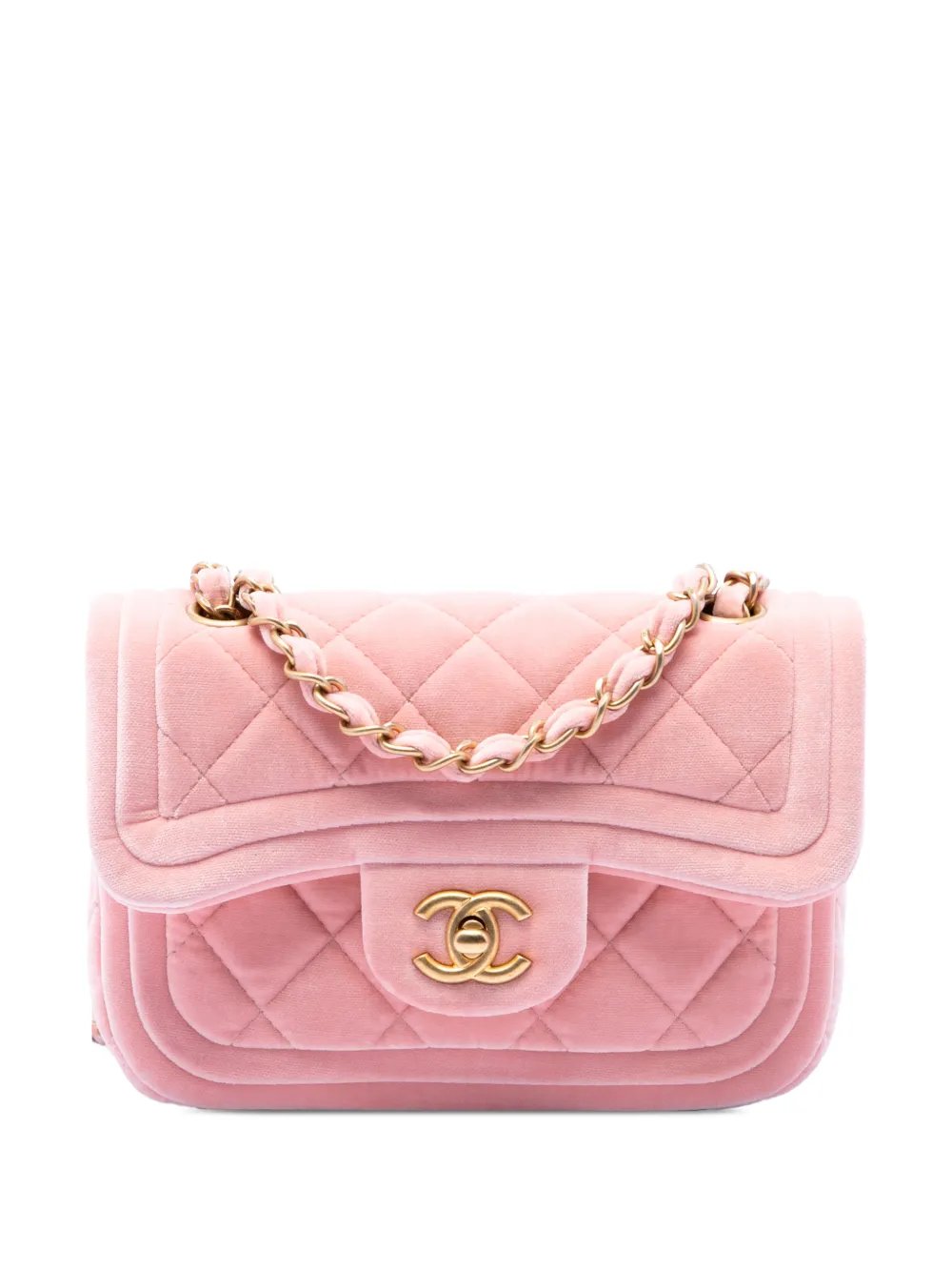 2021-2026 Mini Quilted Velvet Double Frame Flap crossbody bag