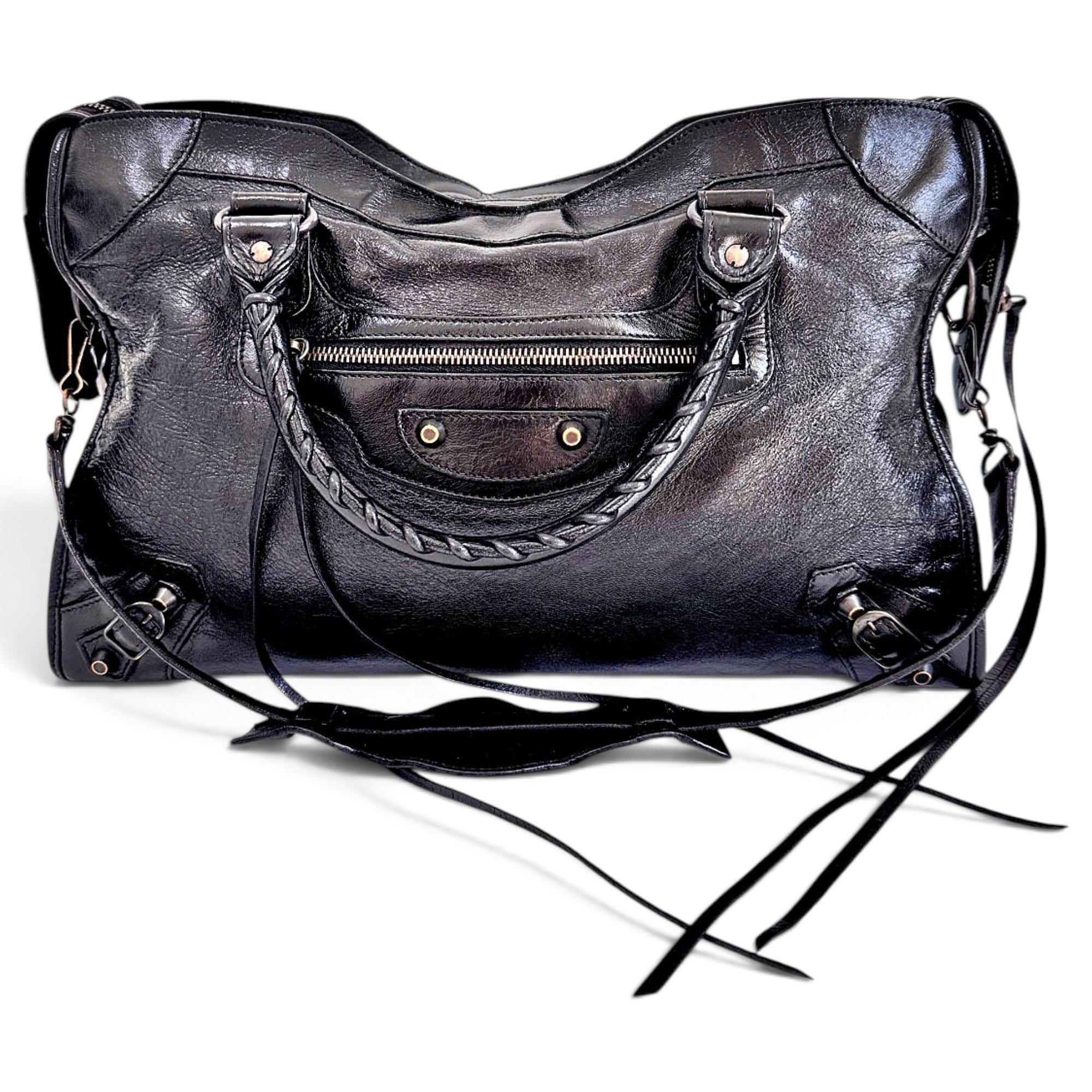 City leather handbag