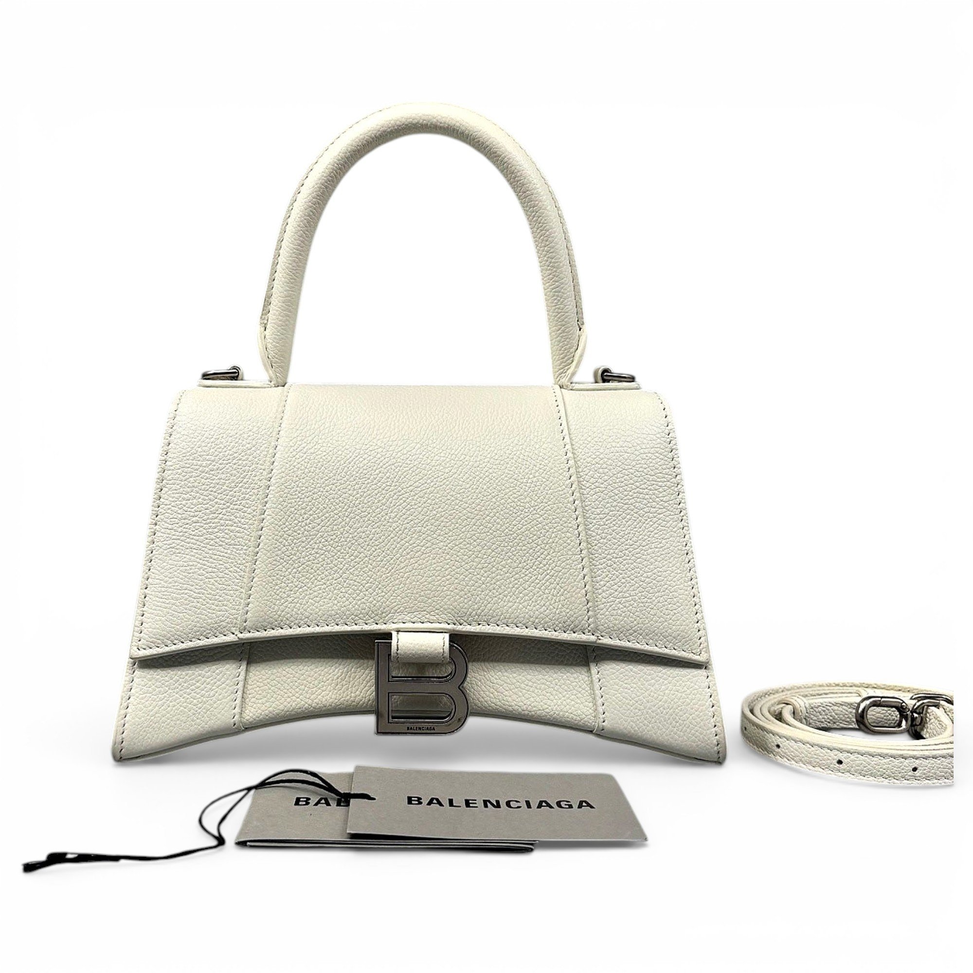 Hourglass leather handbag