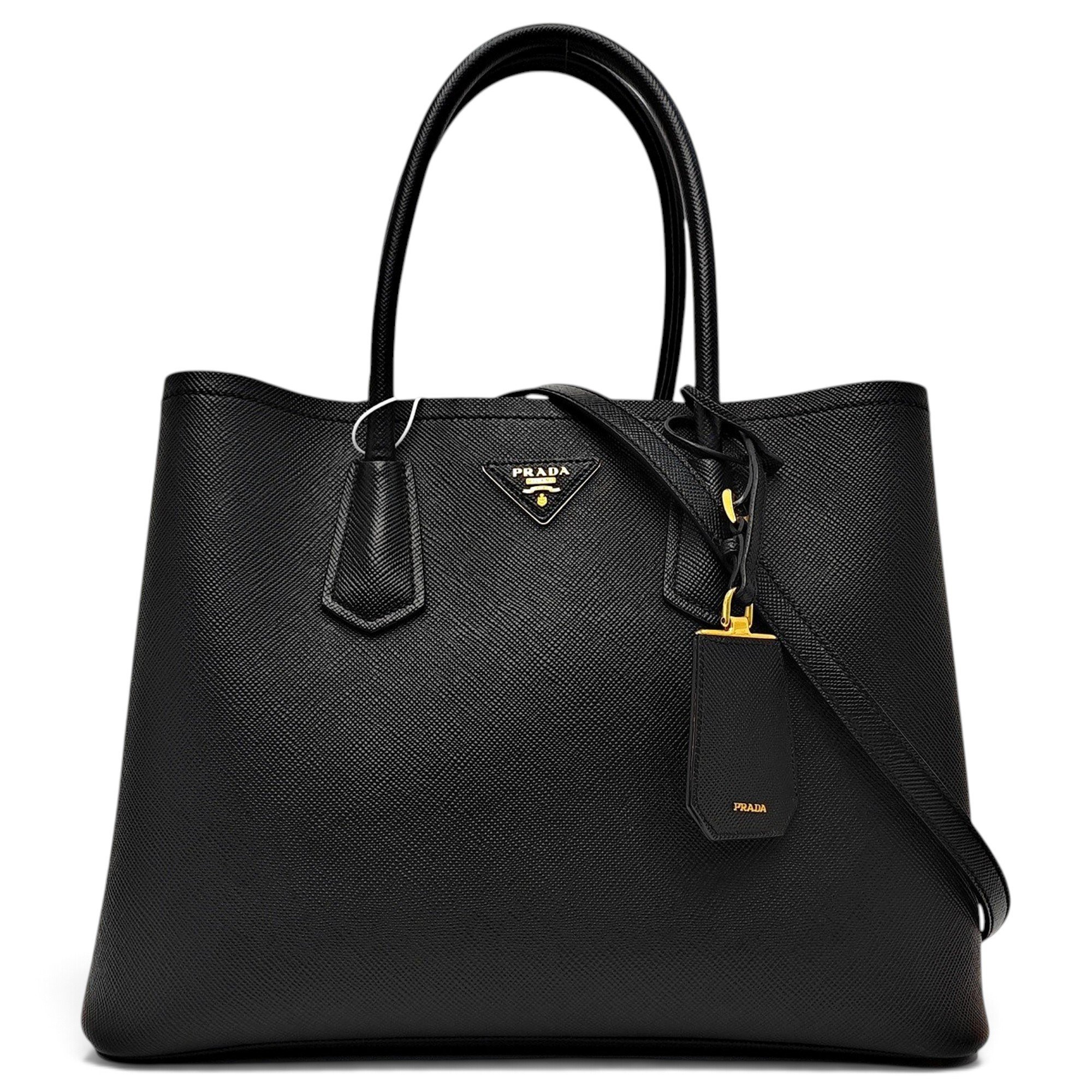 Double leather handbag