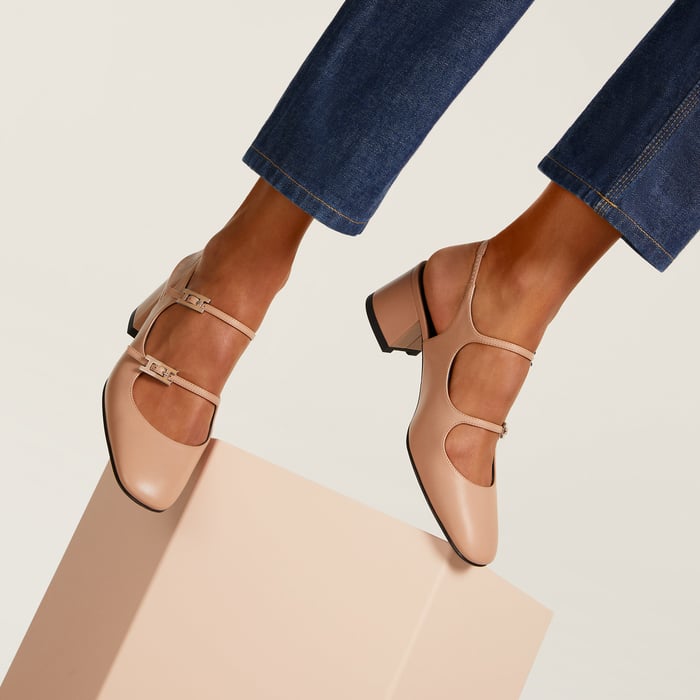 Beige Perlino Jackie 50 Pump