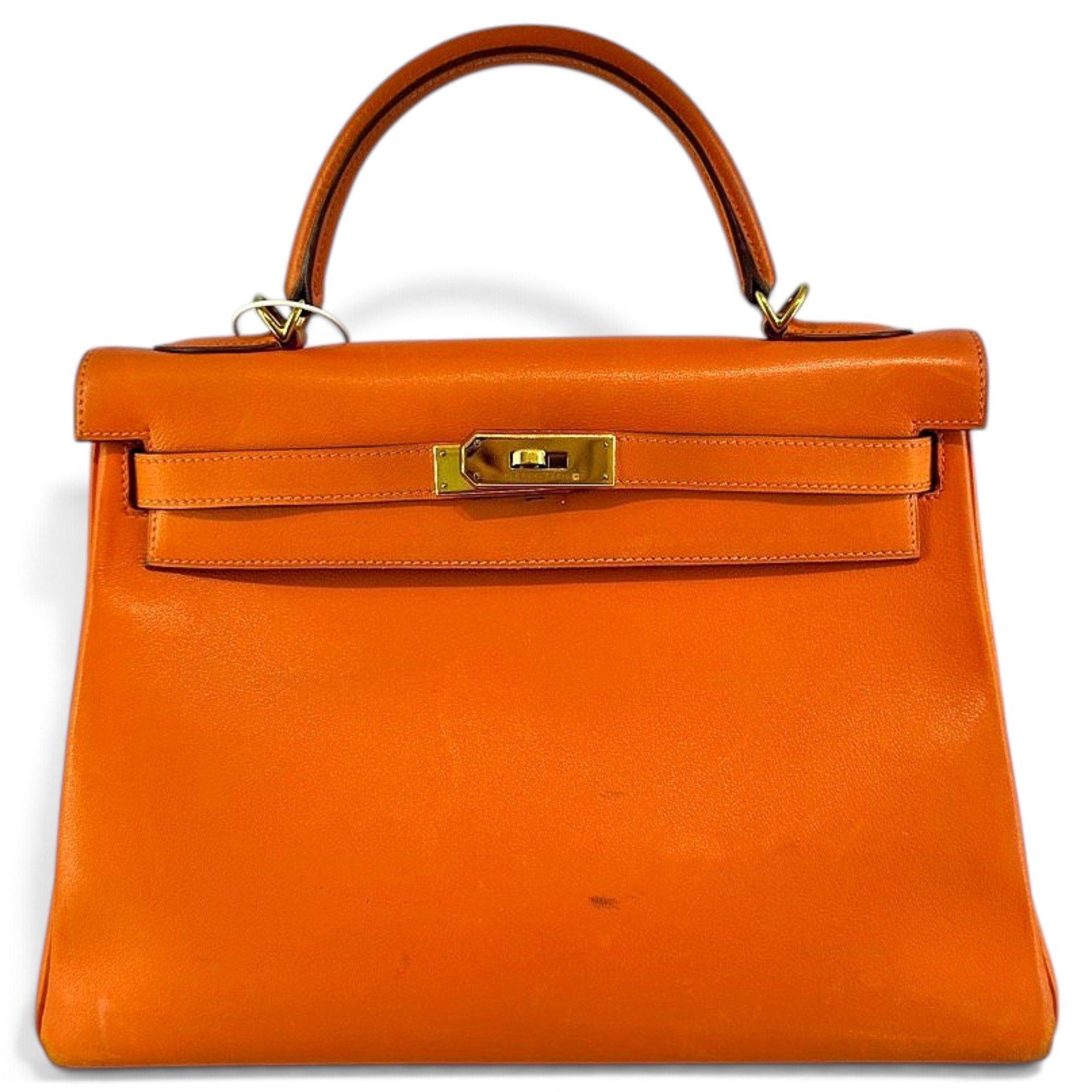 Hermes Kelly 32 Handbag Orange