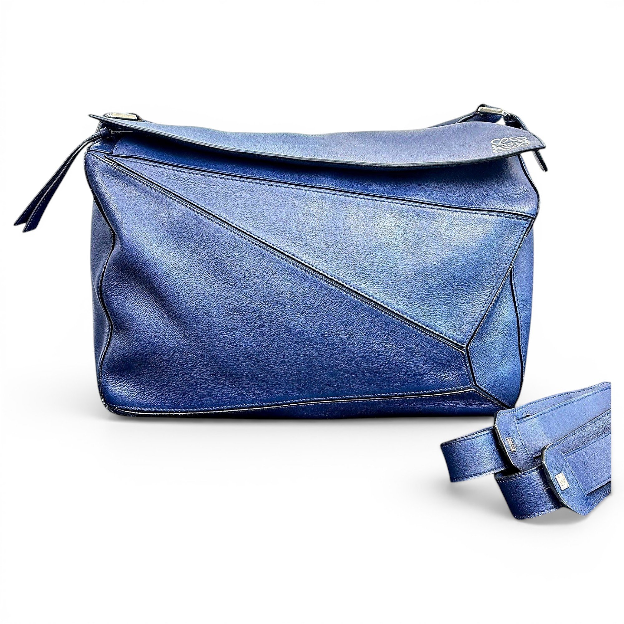 Puzzle leather handbag