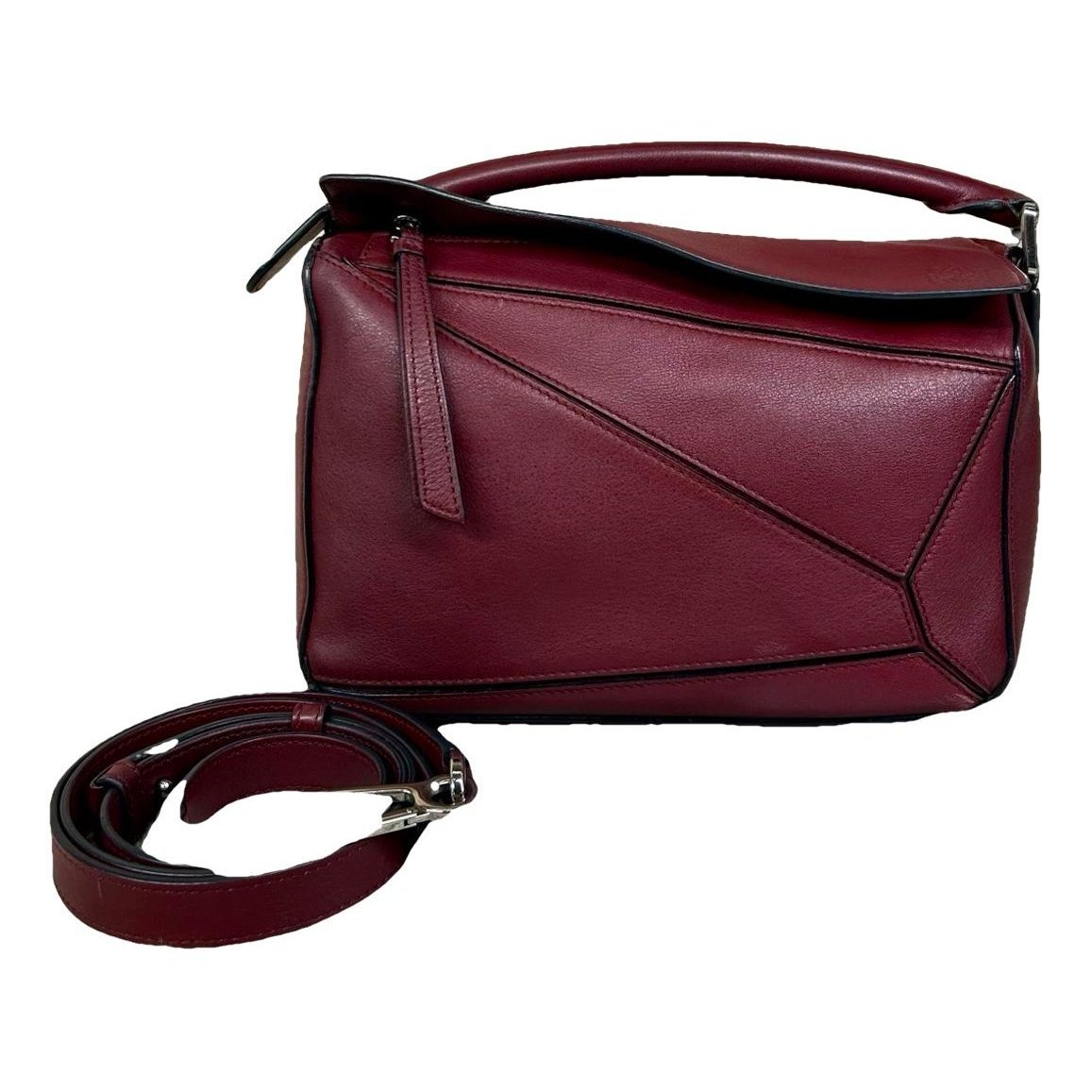Puzzle leather handbag