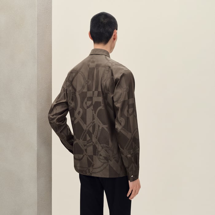 Café "Eperon d'Or Jacquard" Straight Cut Shirt