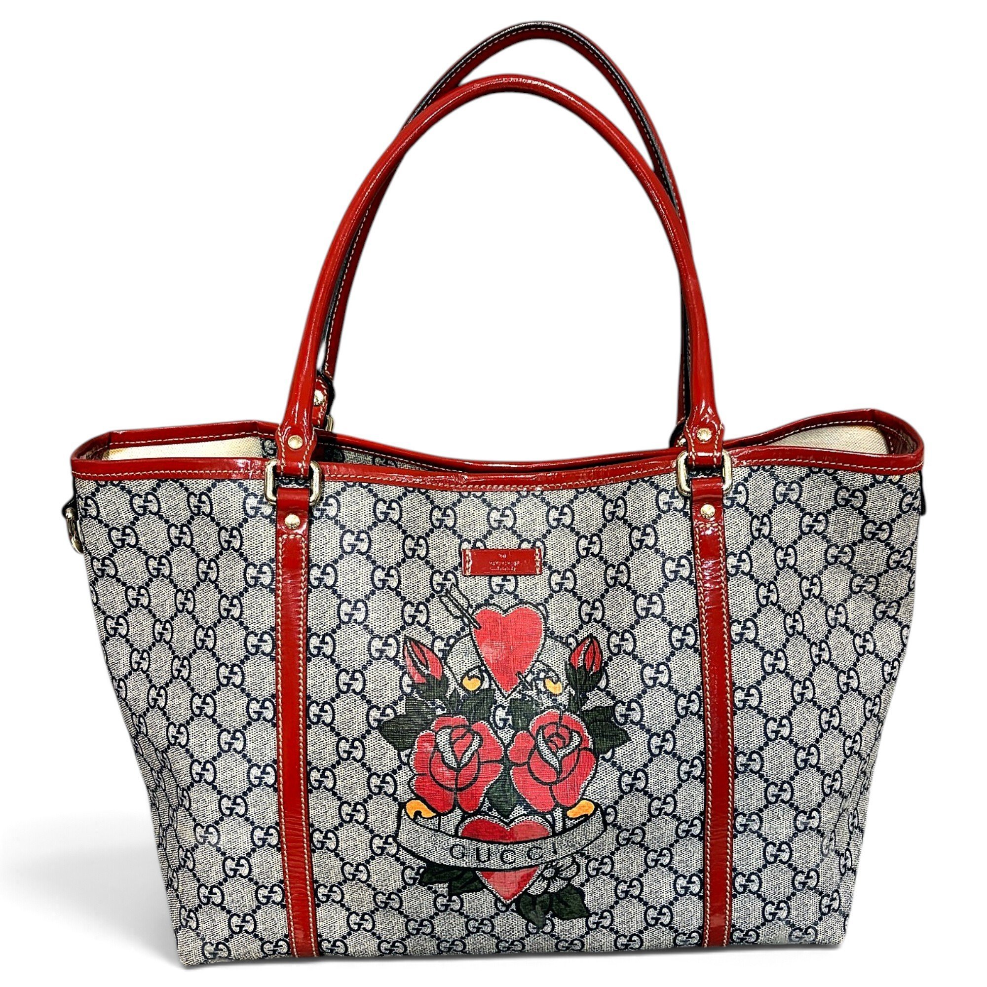 Boston patent leather tote