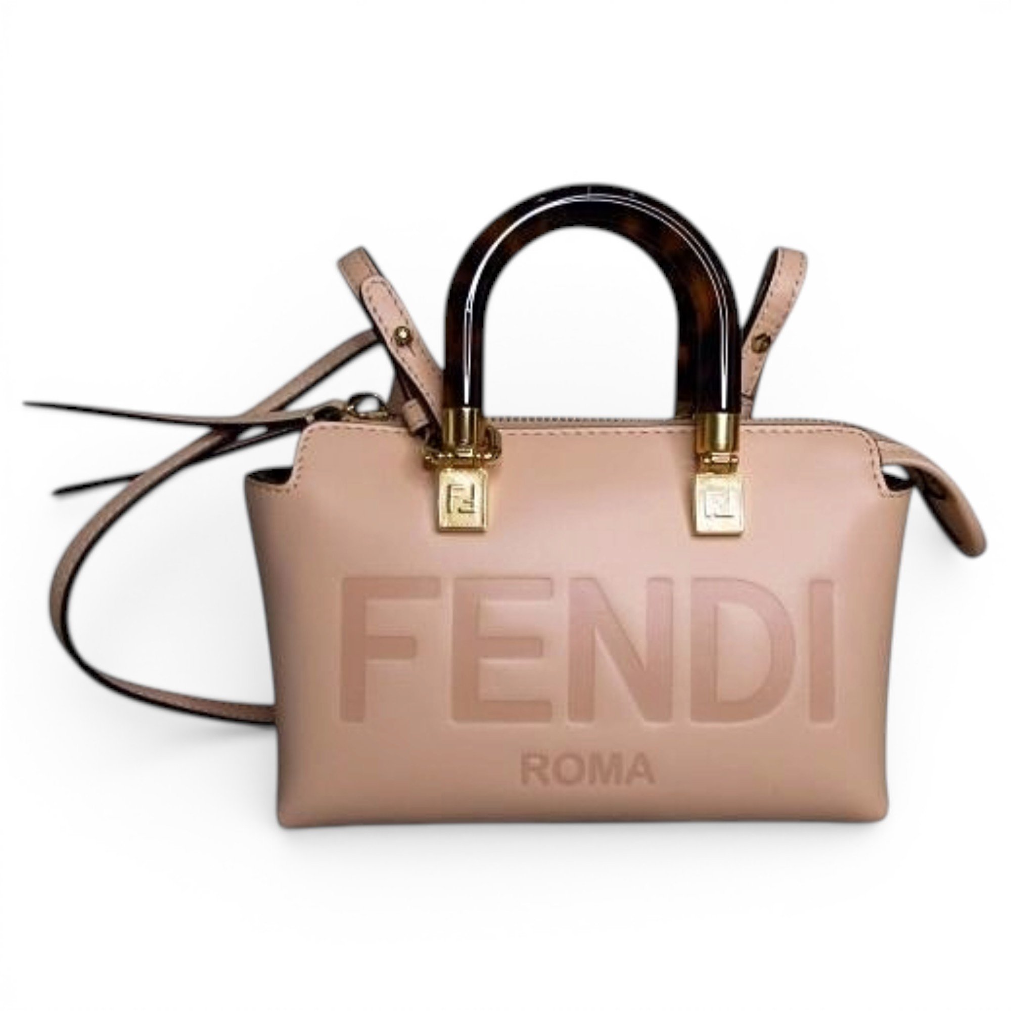 Pocket leather handbag
