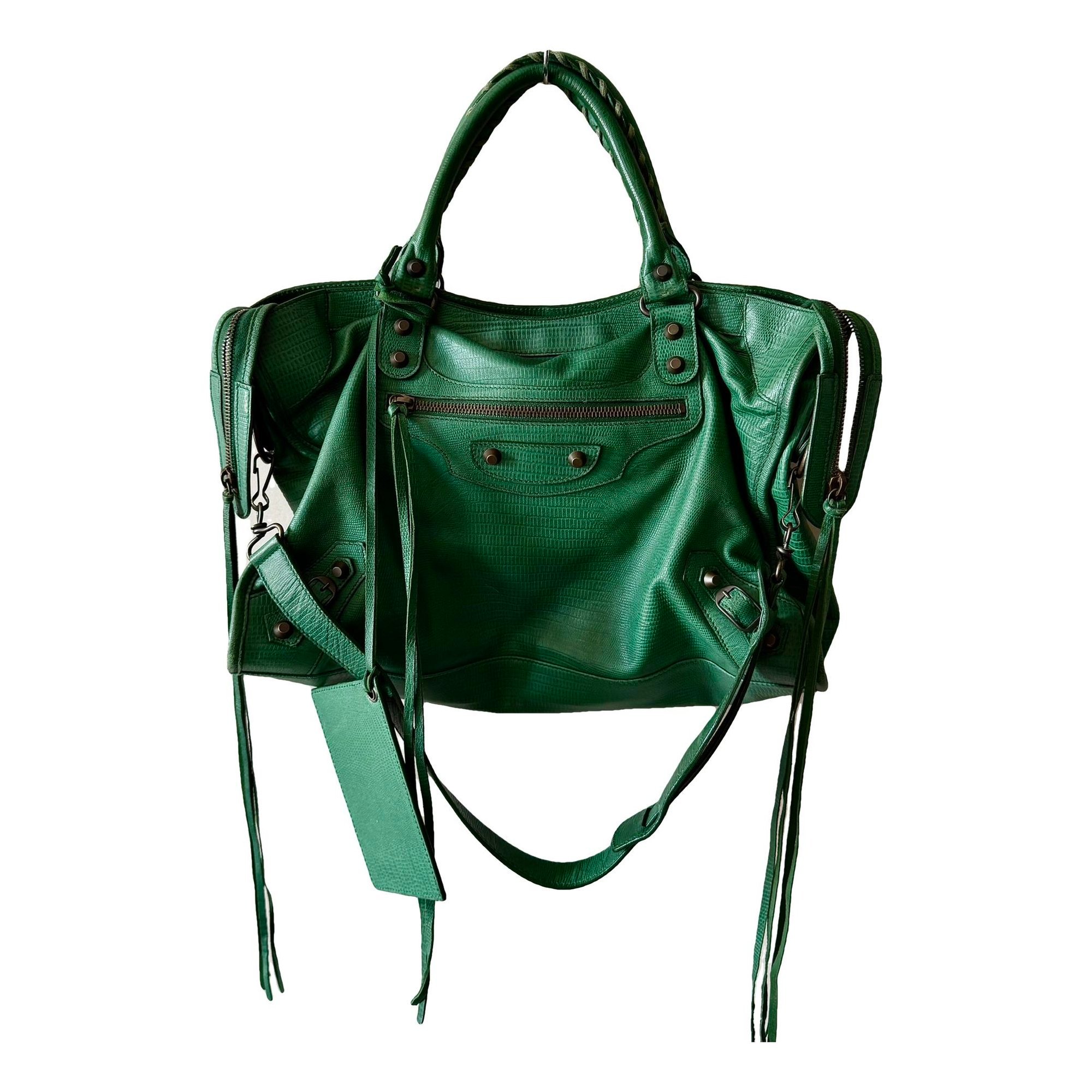 City leather handbag