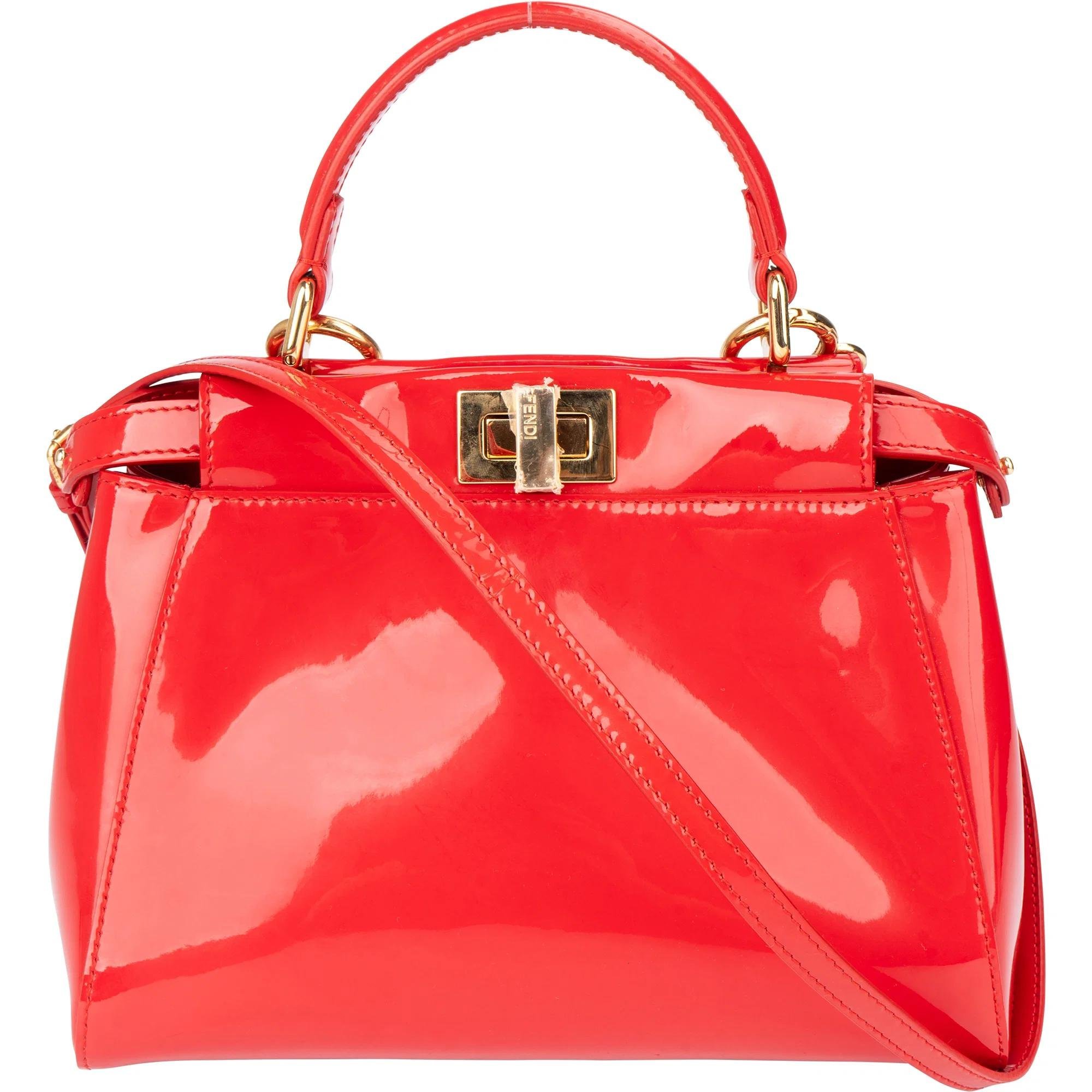 Peekaboo patent leather handbag