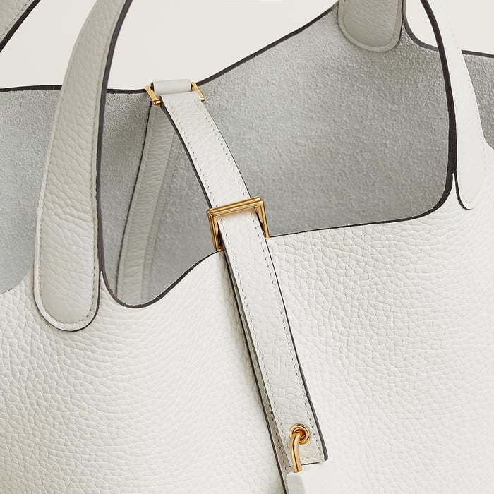 New White Picotin Lock 22 Bag