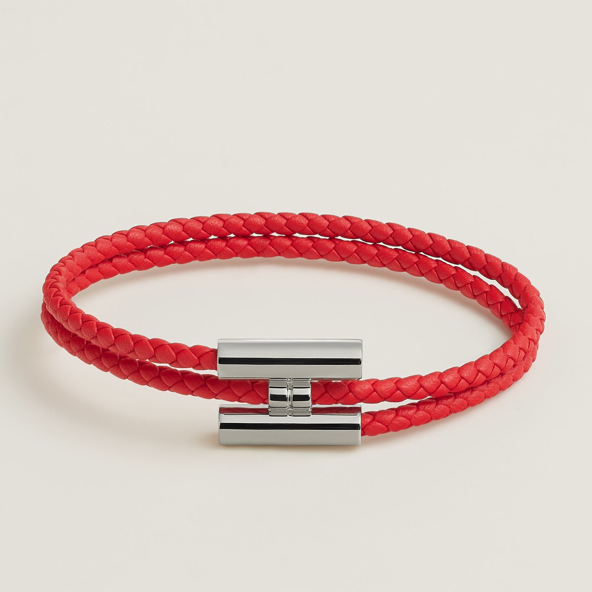 Hermès Tournis Tresse bracelet Rouge De Cœur | BagUSeek