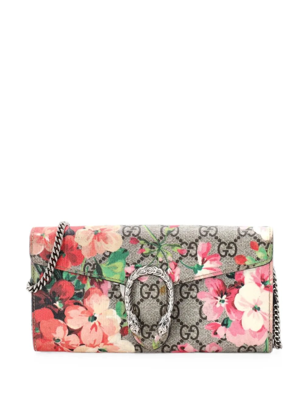 Dionysus Chain Wallet Blooms Print GG Coated Canvas Long clutch bag