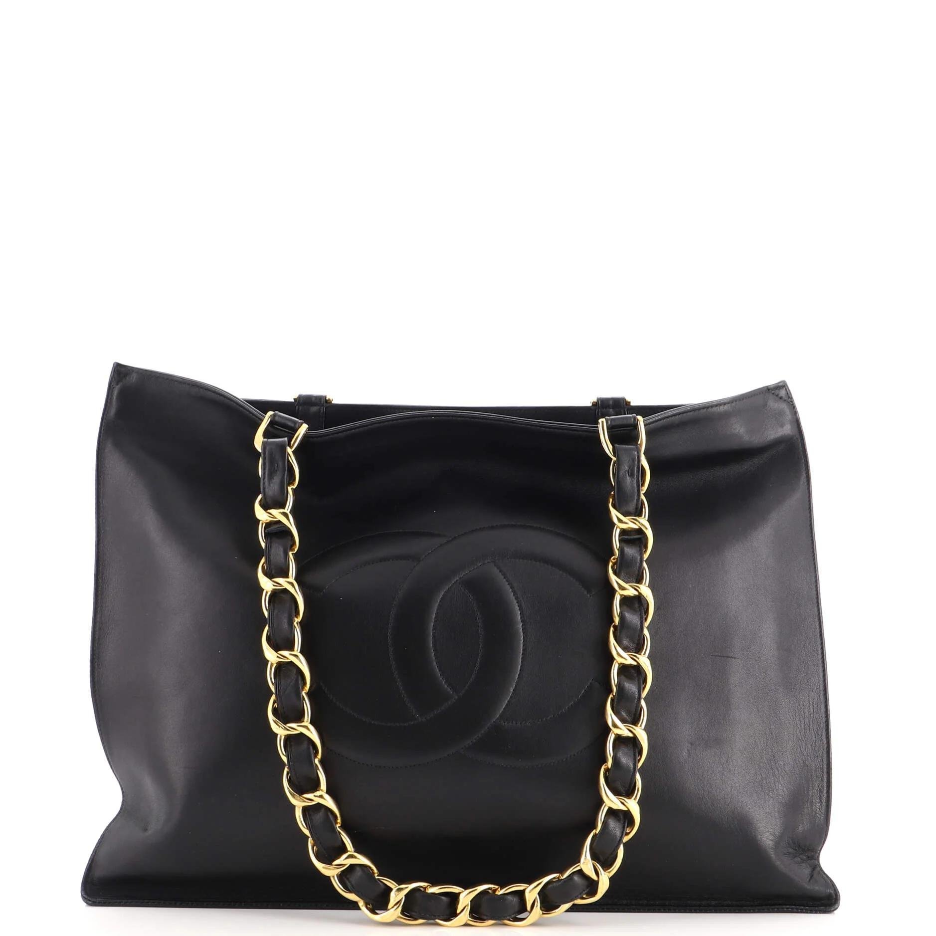 Vintage CC Chain leather tote