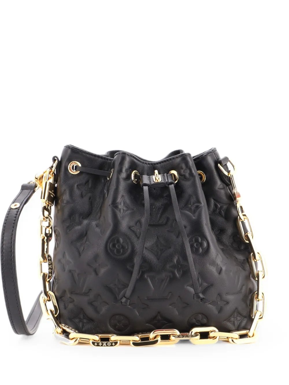 Coussin Monogram Embossed Lambskin bucket bag